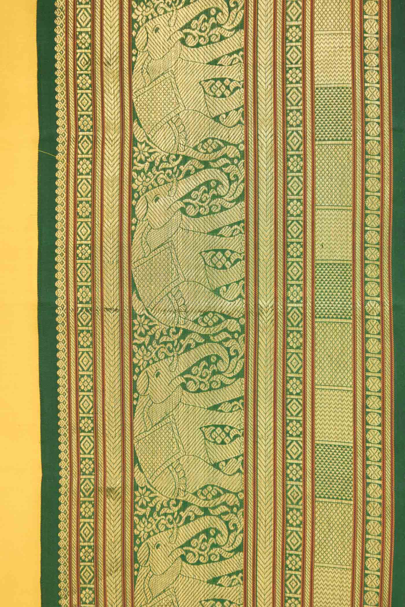 Yellow Kanjivaram Silk Saree - Image 3