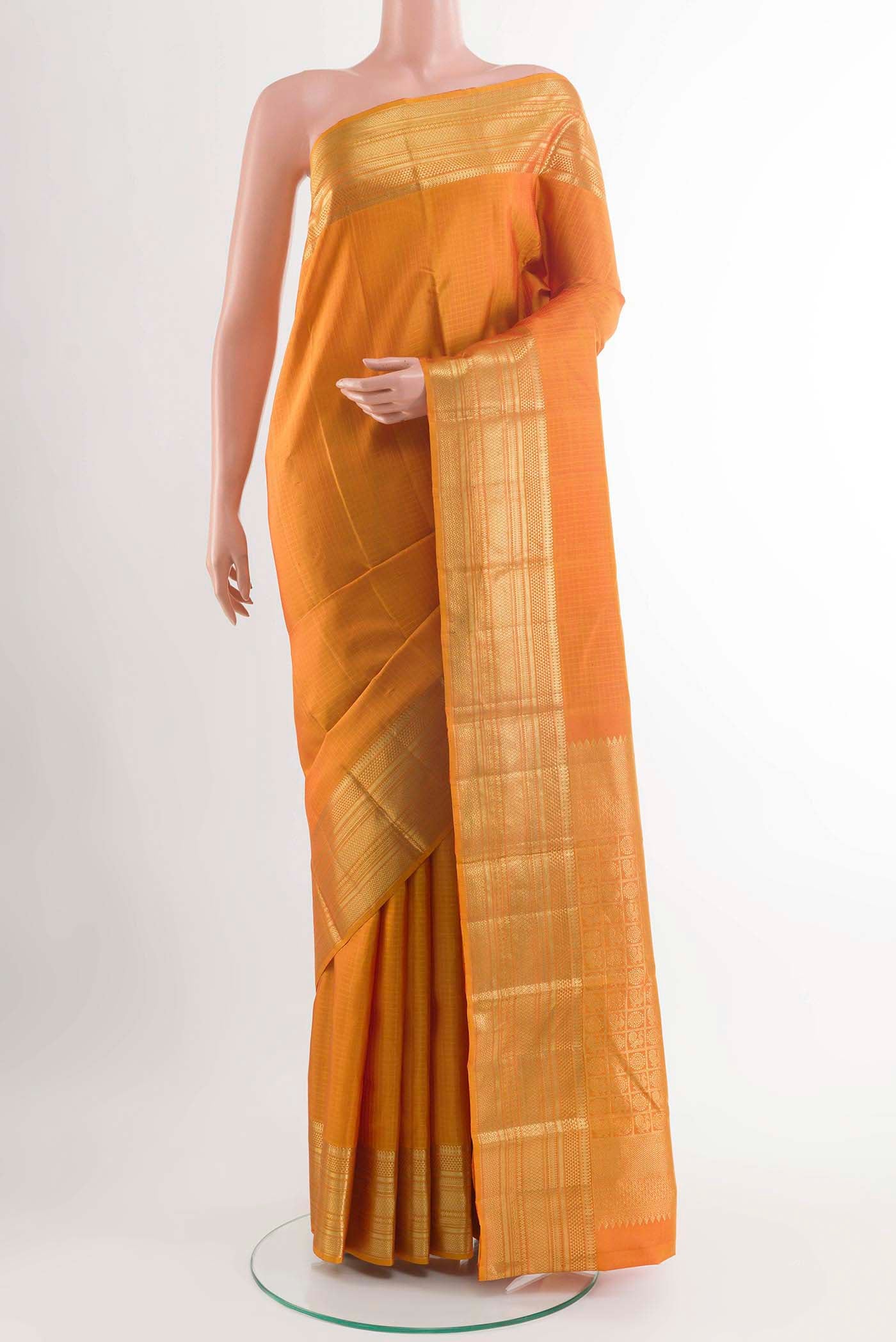 Yellow Kanchipuram Silk Saree