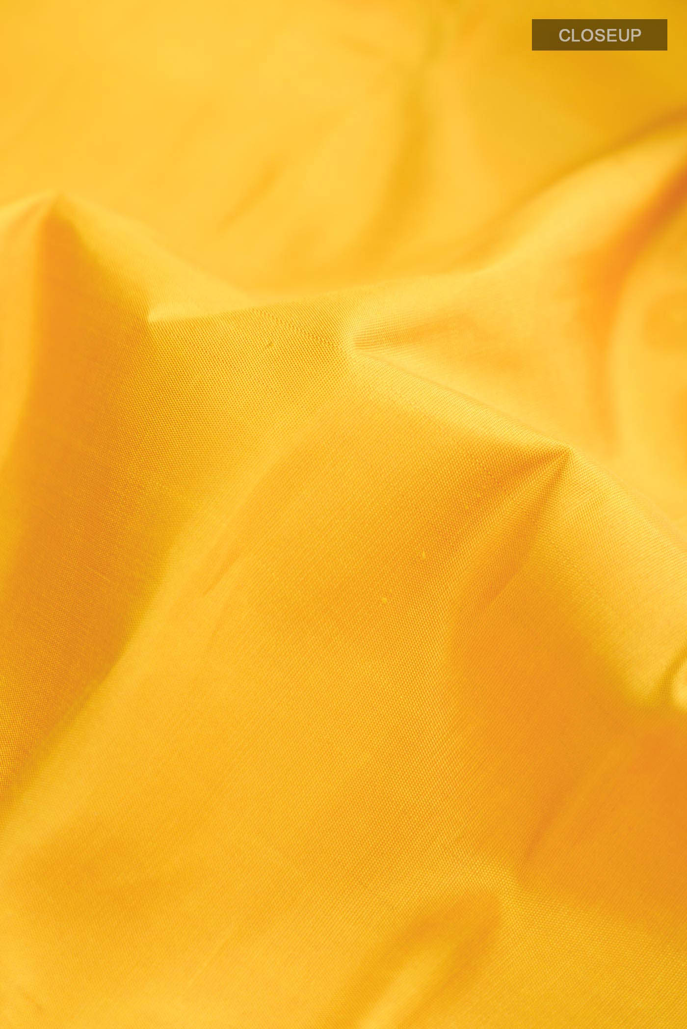 Pure Silk Pure Zari Yellow Kanchipuram Saree - Image 2