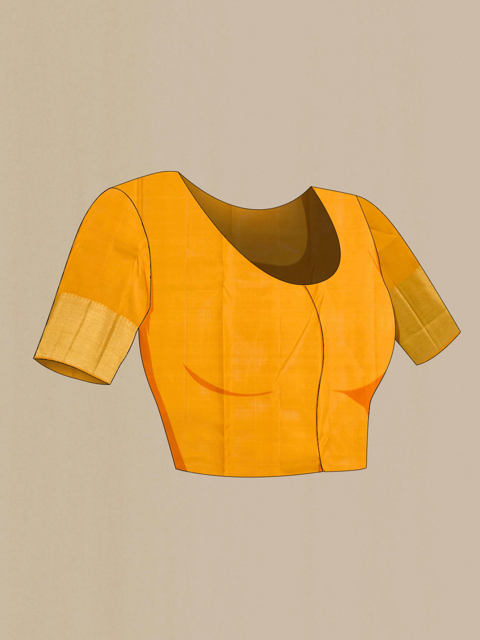 Pure Silk Pure Zari Yellow Kanjivaram Saree - Image 5