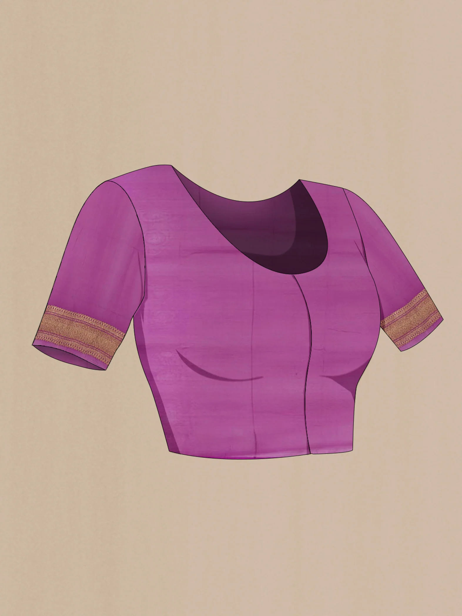 Purple Banarasi Georgette Saree - Image 4