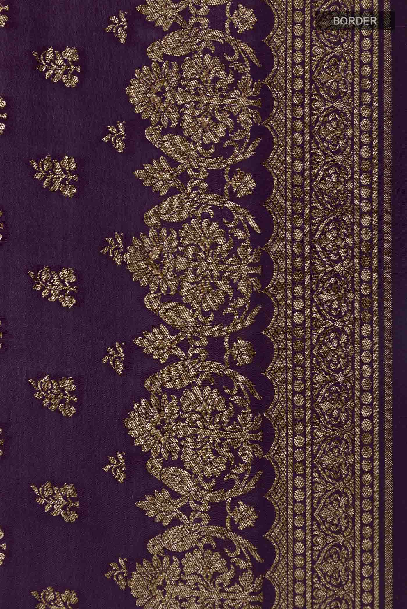 Purple Banarasi Georgette Saree - Image 3