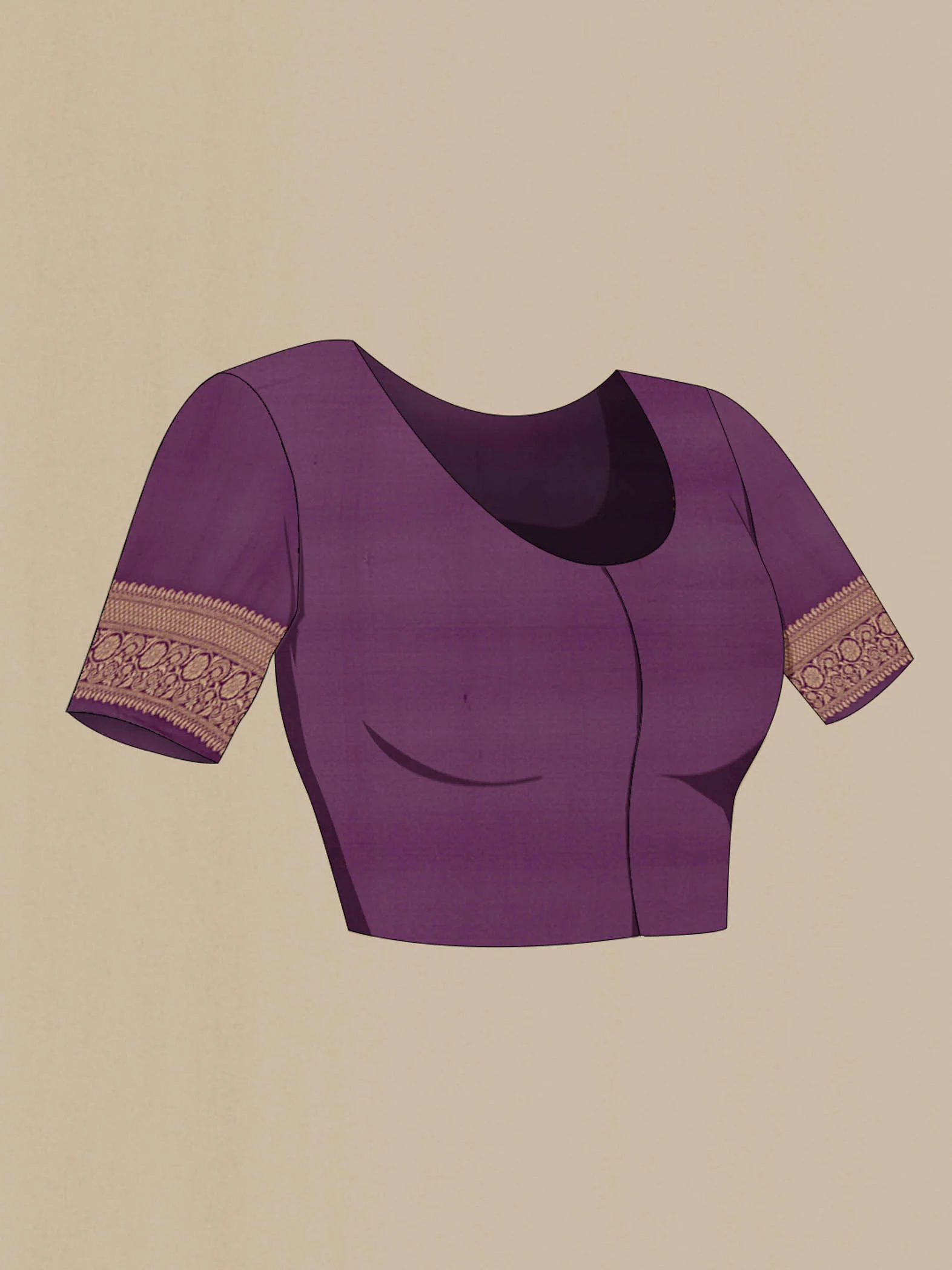 Purple Banarasi Georgette Saree - Image 2