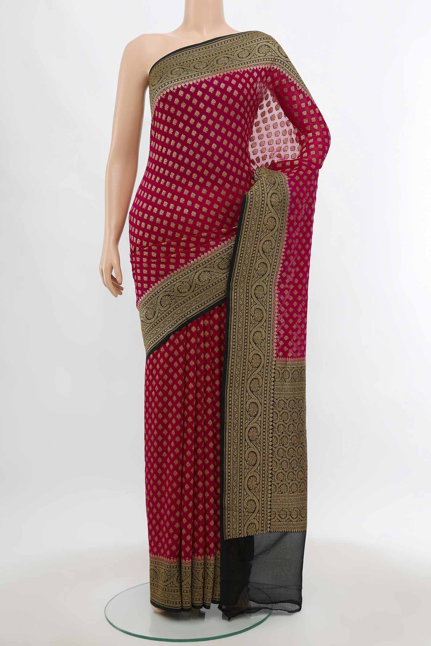 Purple Banarasi Georgette Saree