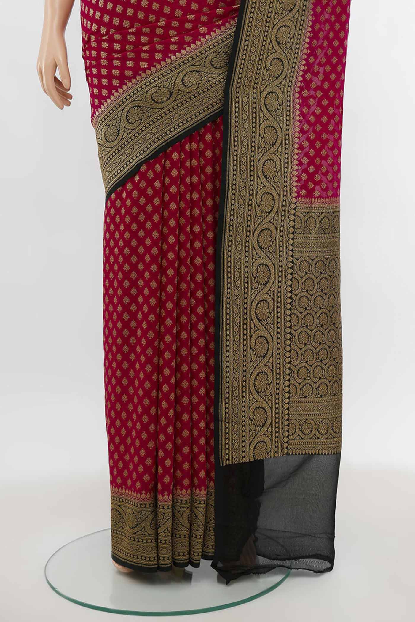 Purple Banarasi Georgette Saree - Image 3