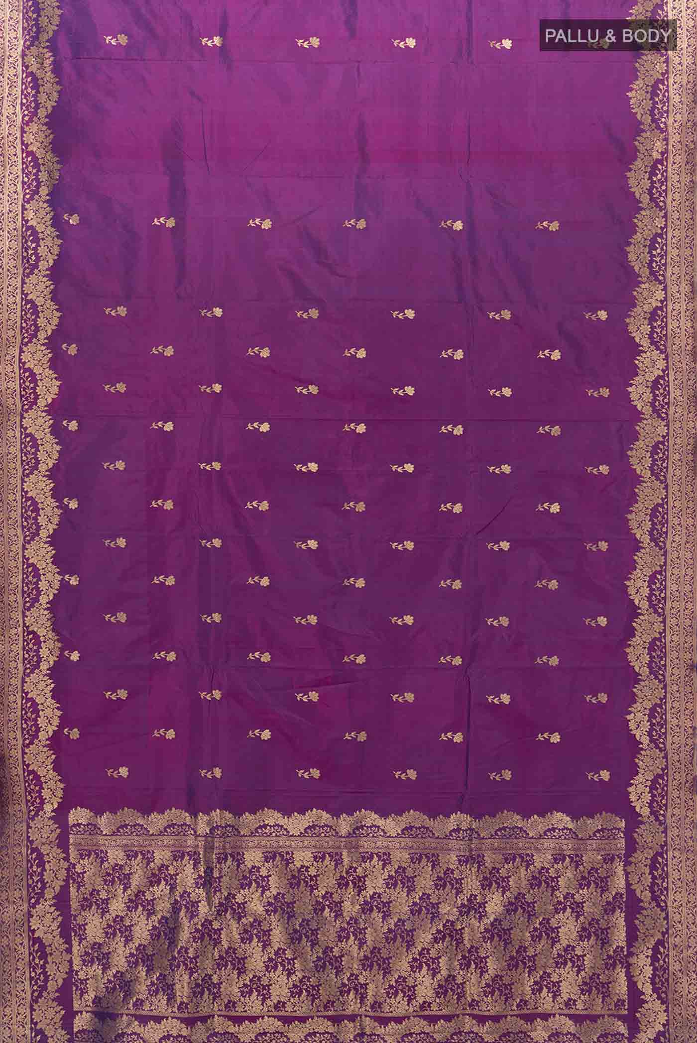 Purple Banarasi Katan Silk Saree - Image 5