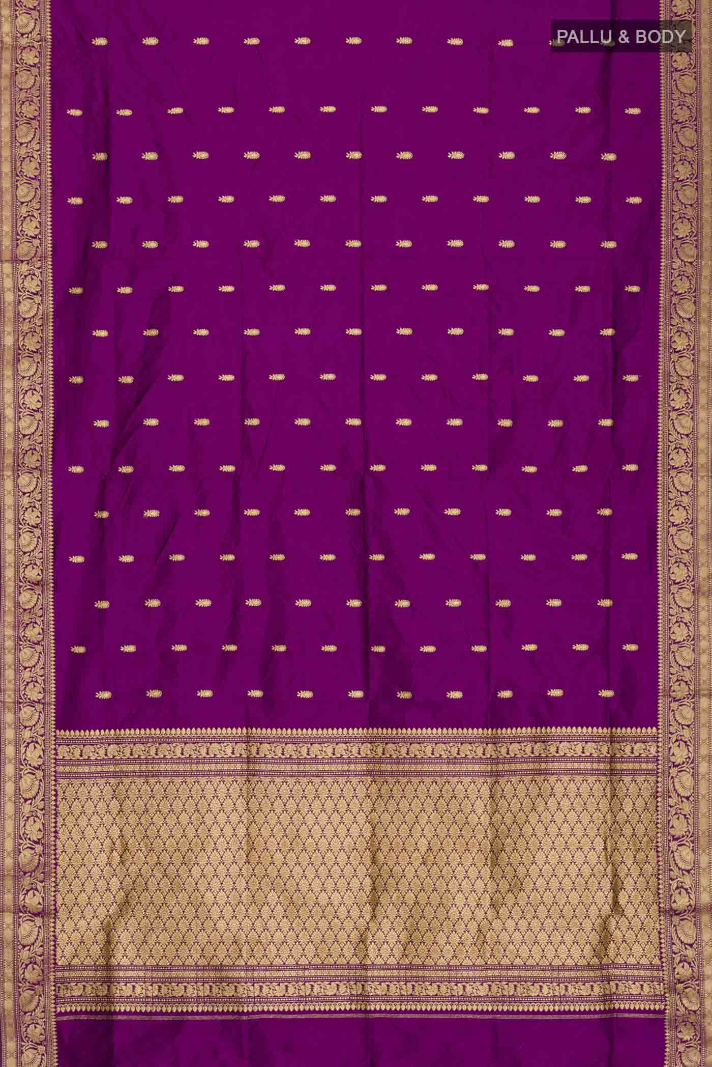 Purple Banarasi Katan Silk Saree - Image 5