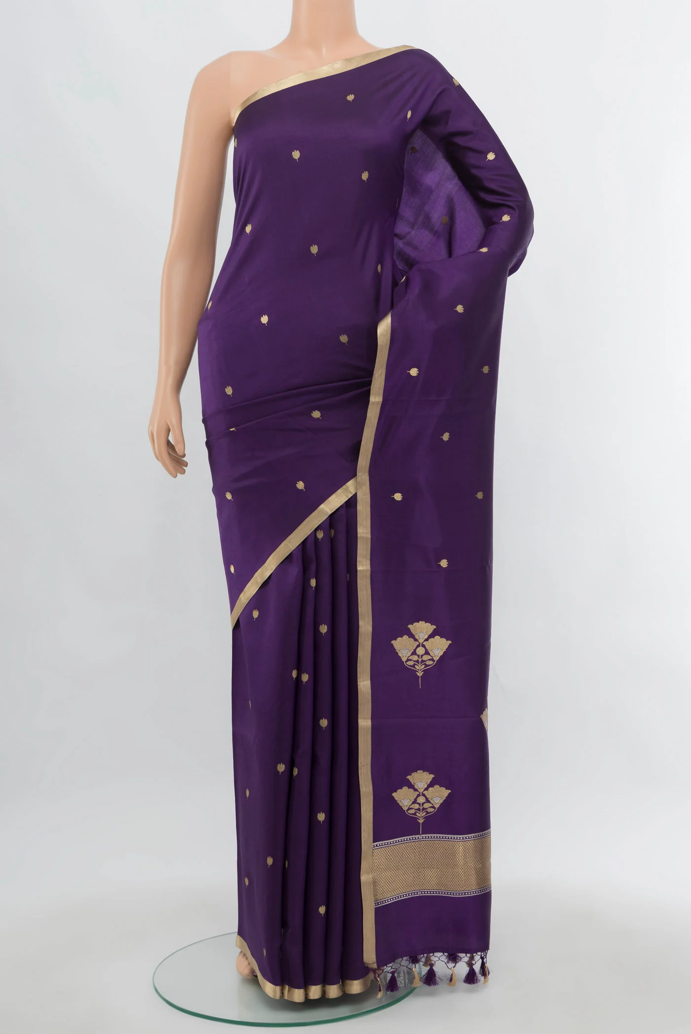 Navy Blue Banarasi Silk Saree