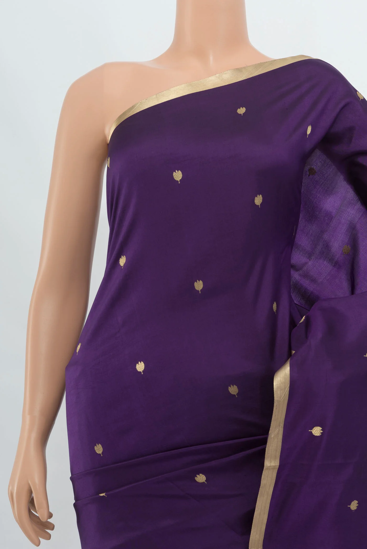 Navy Blue Banarasi Silk Saree - Image 2