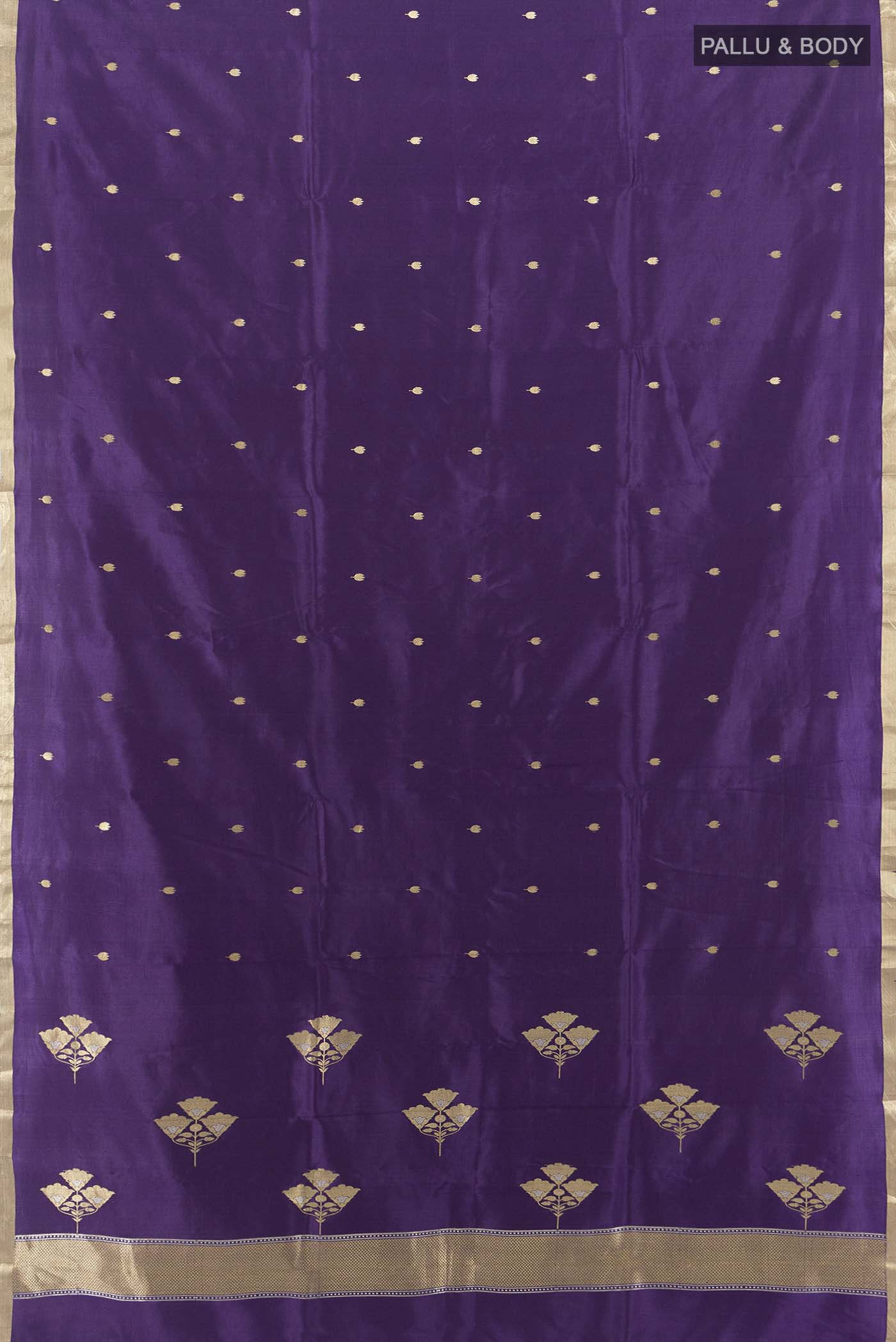 Navy Blue Banarasi Silk Saree - Image 5
