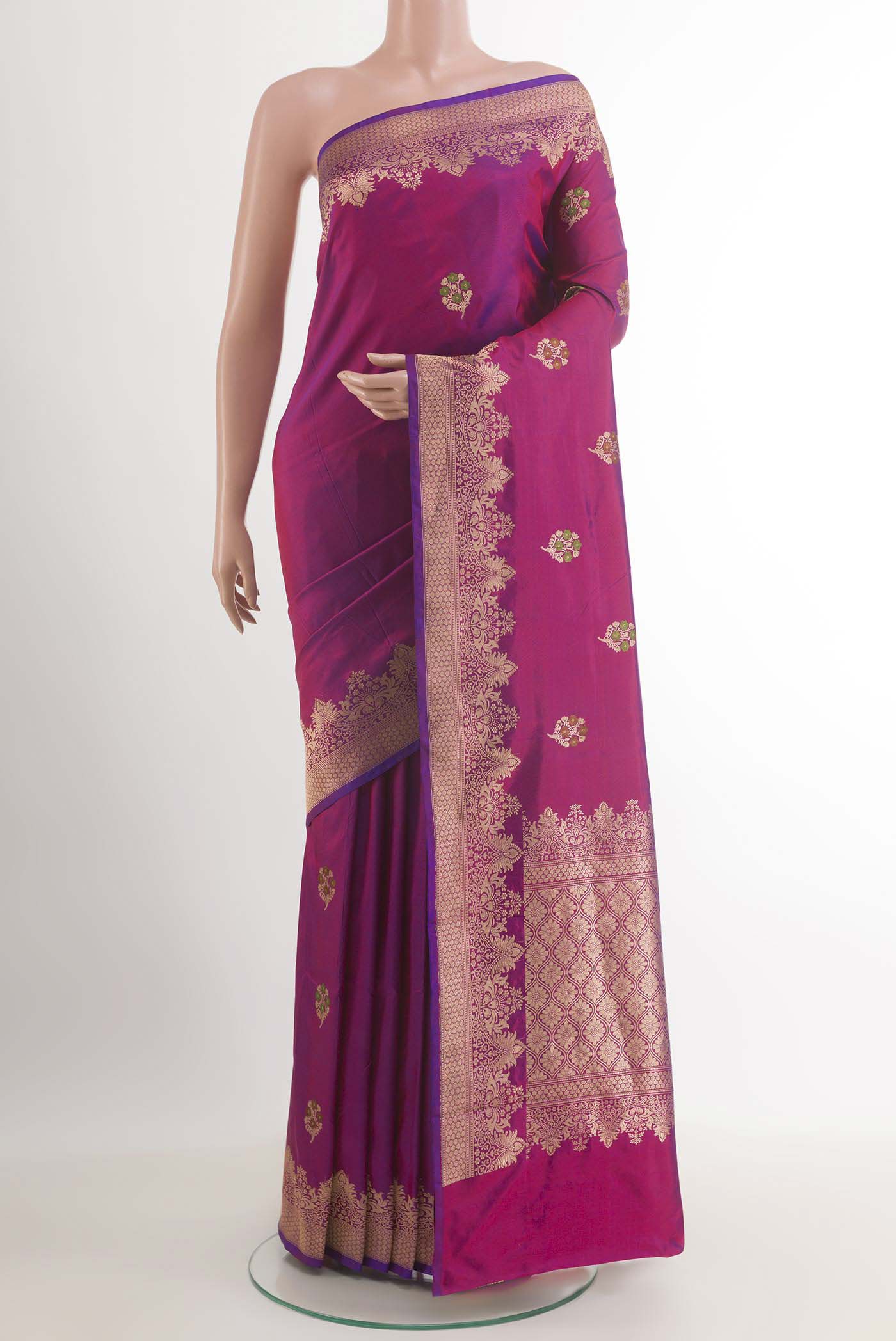 Purple Banarasi Katan Silk Saree