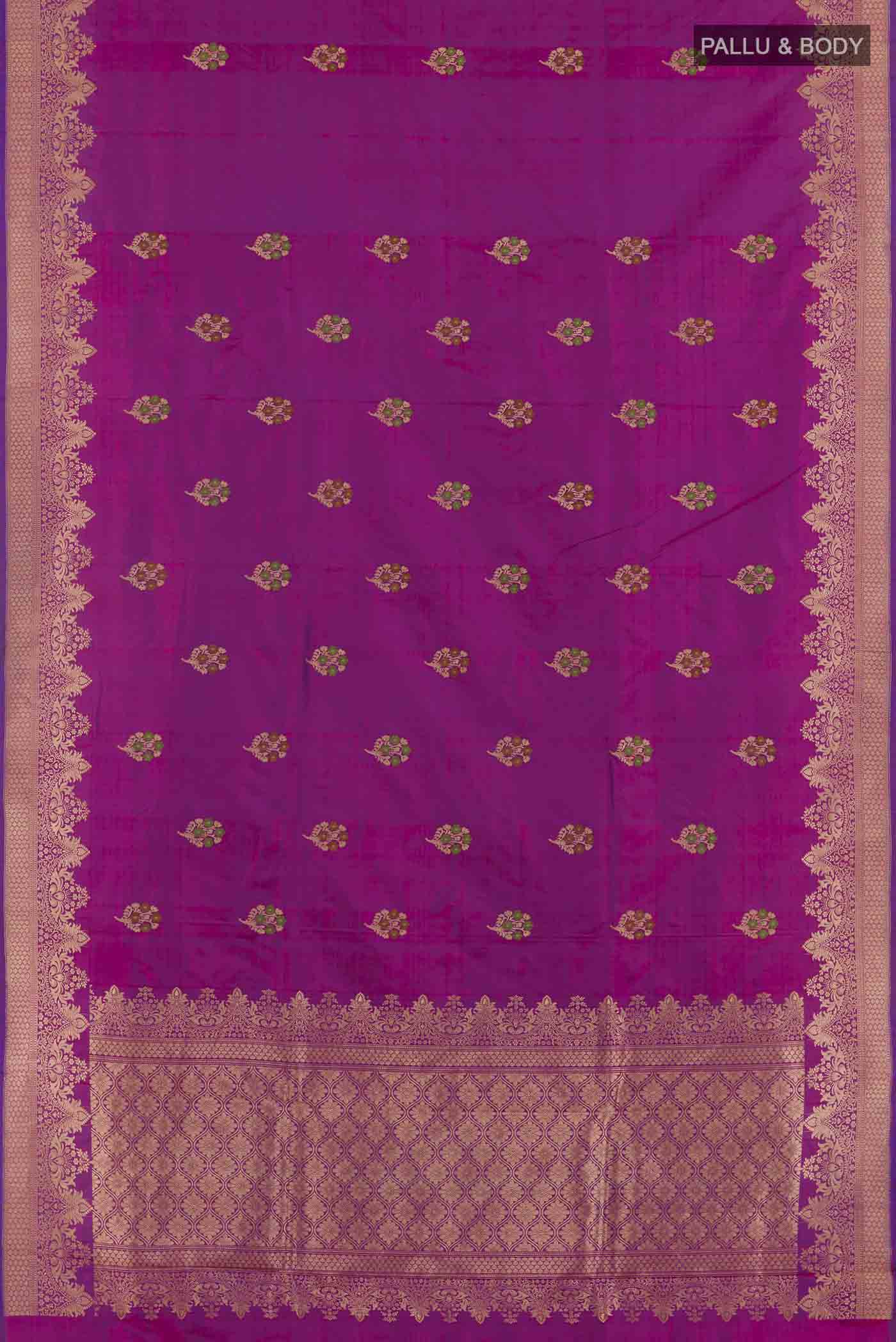 Purple Banarasi Katan Silk Saree - Image 3