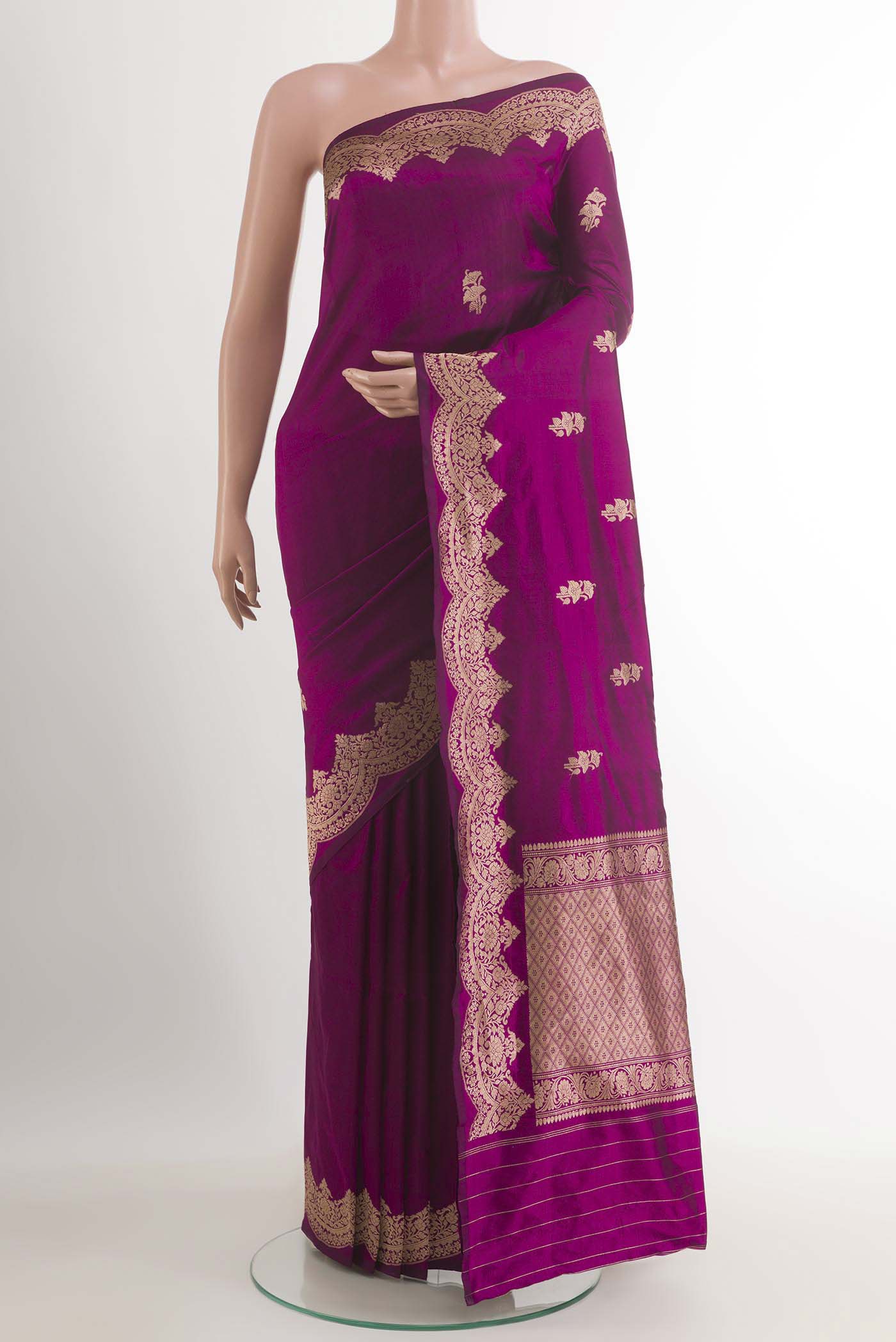 Purple Banarasi Katan Silk Saree