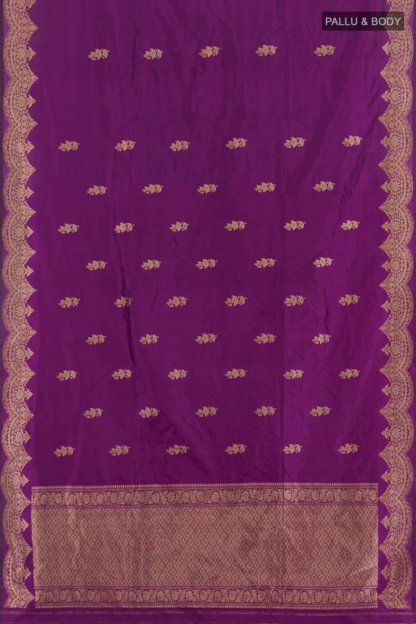Purple Banarasi Katan Silk Saree - Image 3