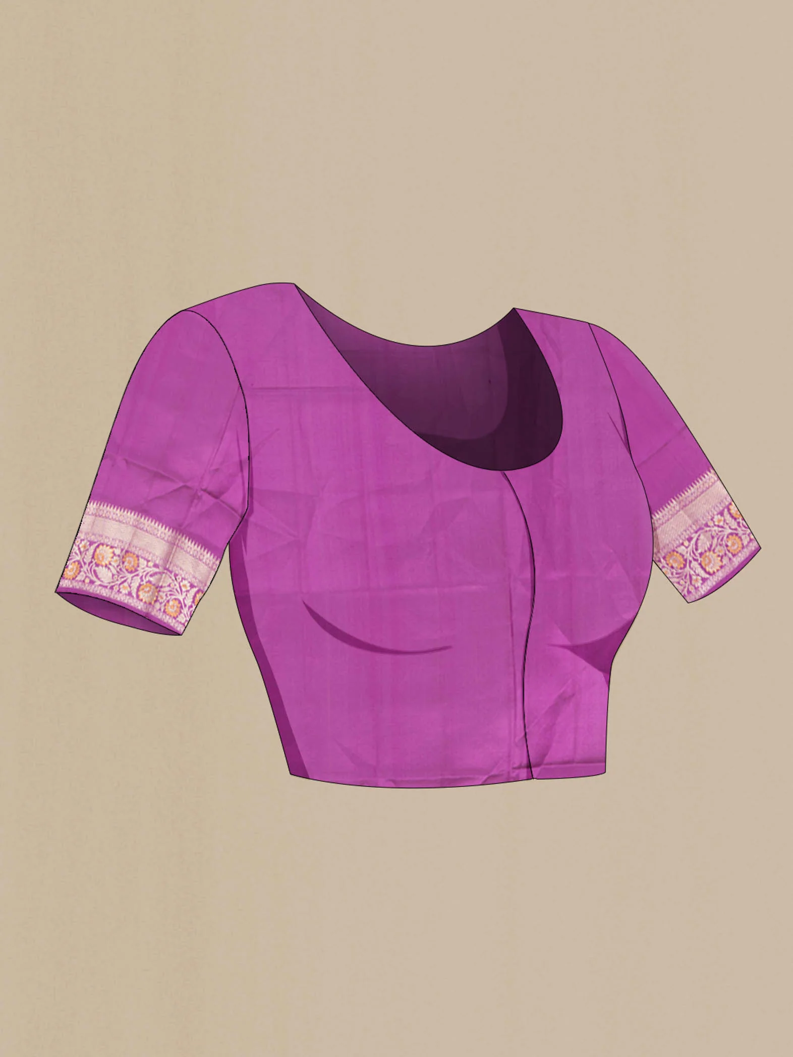 Purple Banarasi Raw Silk Saree - Image 4