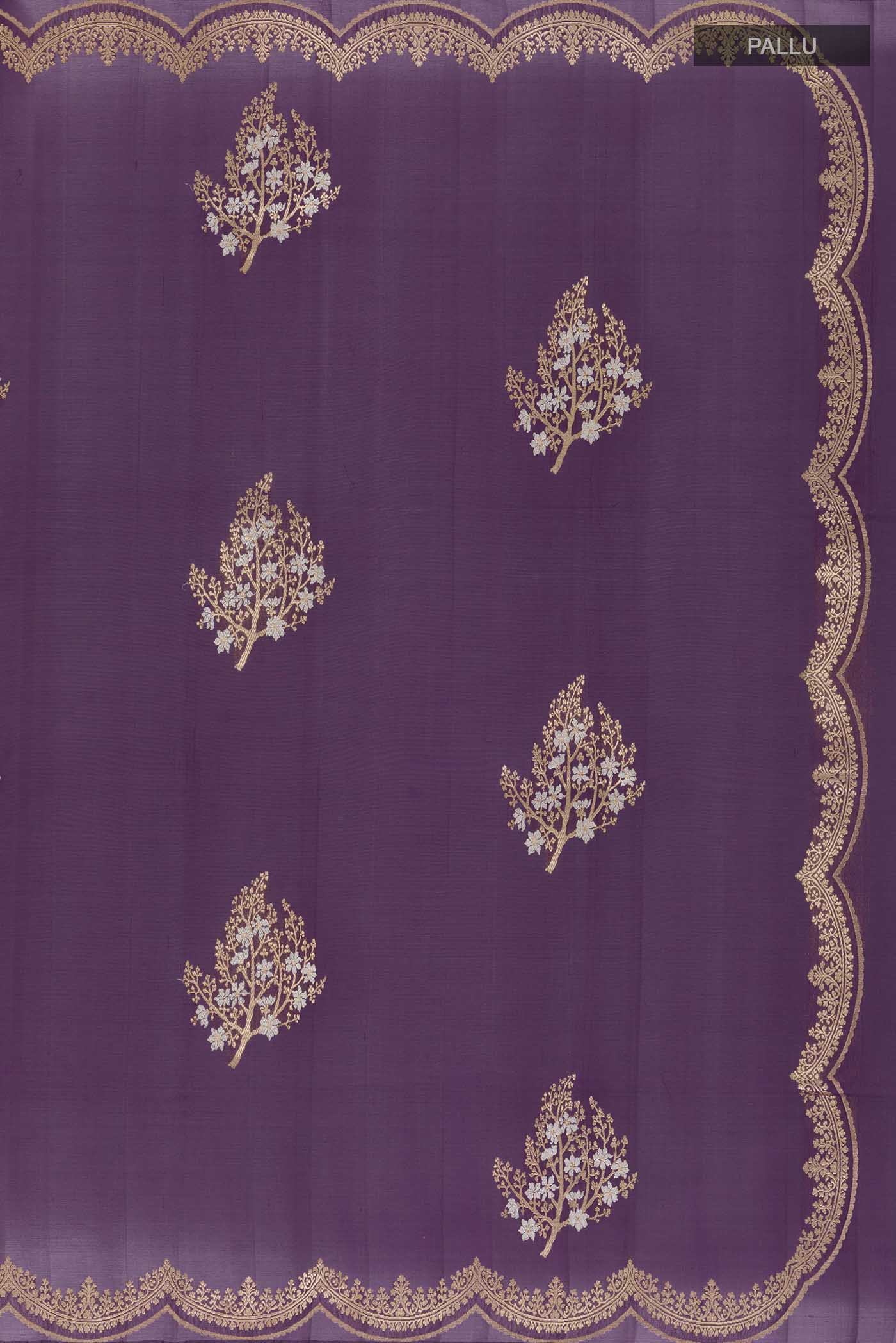 Purple Banarasi Silk Saree - Image 7