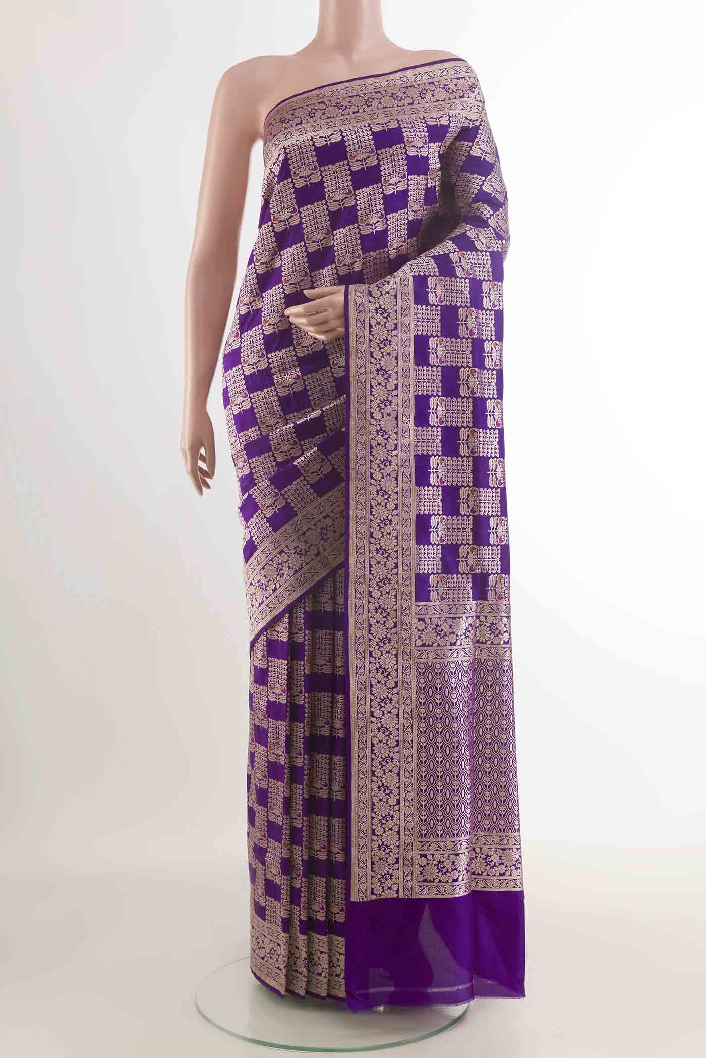 Violet Banarasi Silk Saree
