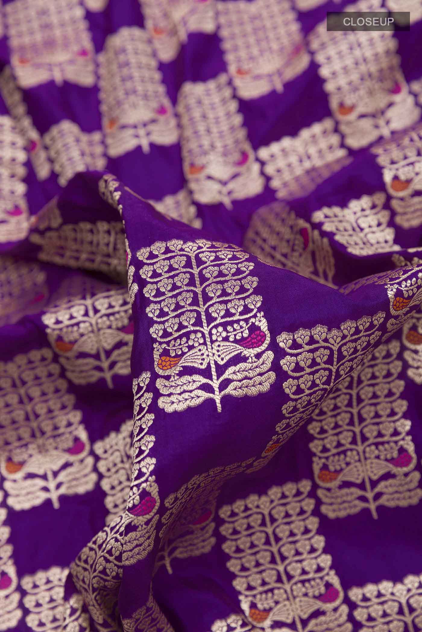 Violet Banarasi Silk Saree - Image 2