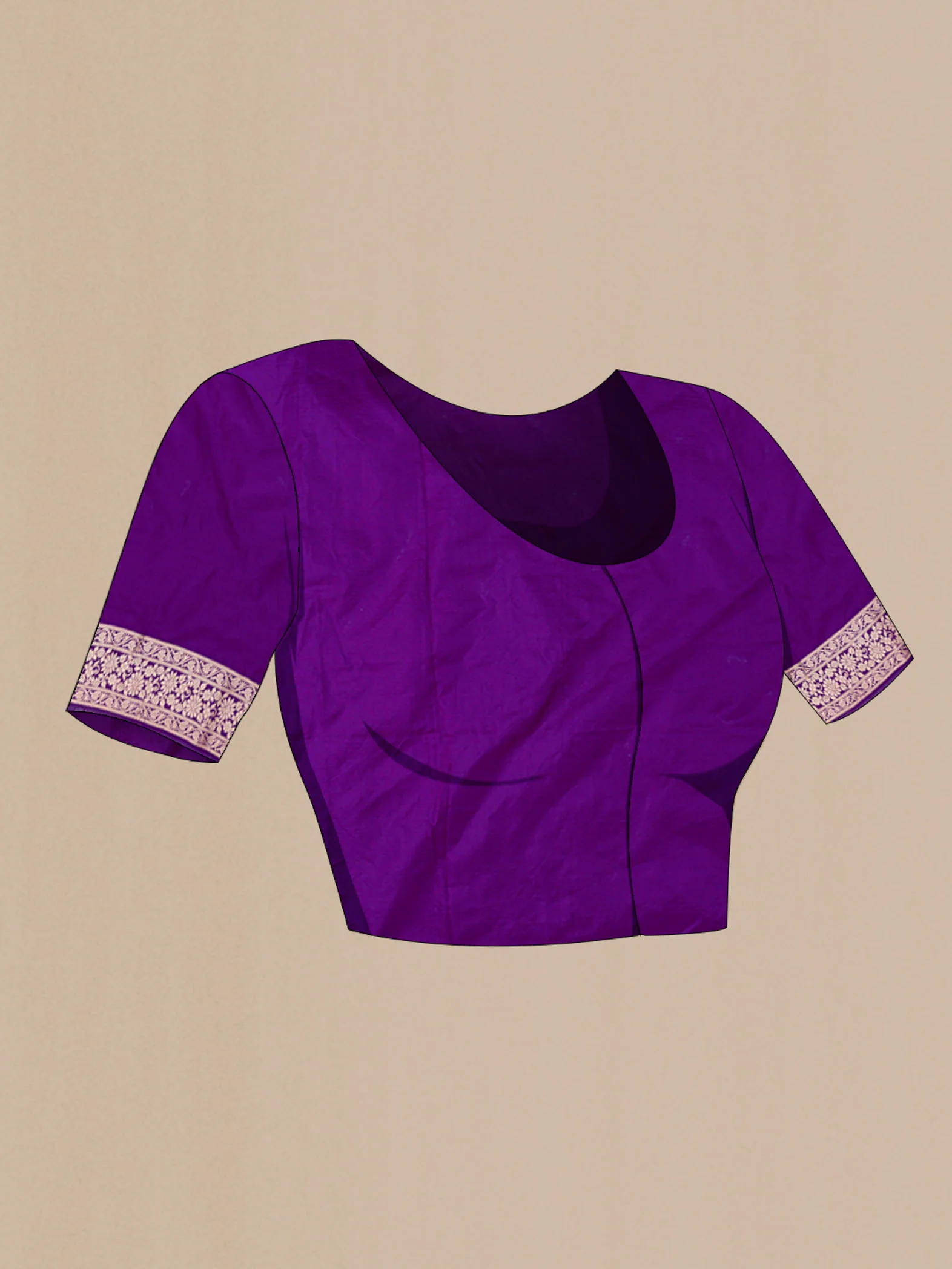 Violet Banarasi Silk Saree - Image 5