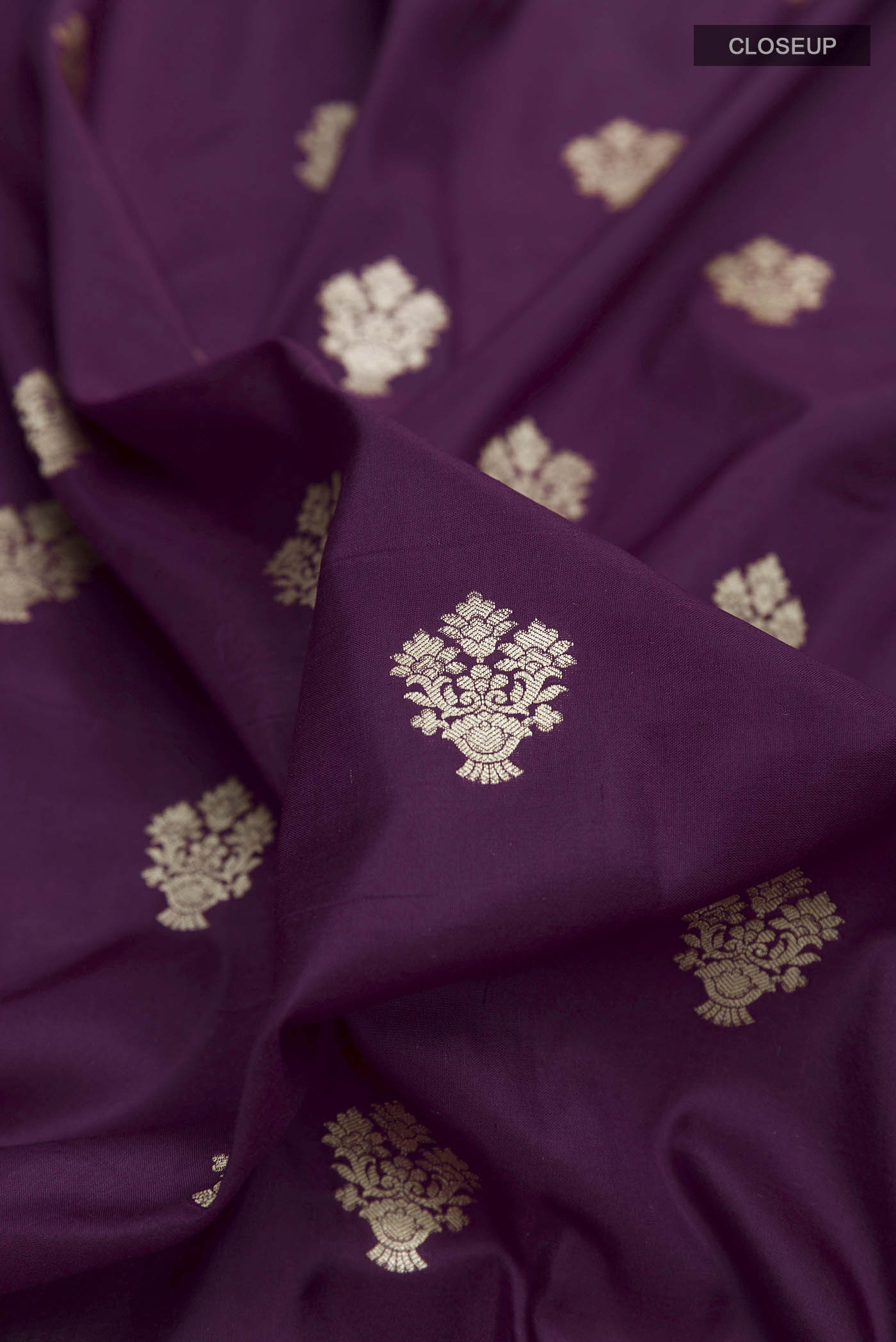 Purple Banarasi Silk Saree - Image 2
