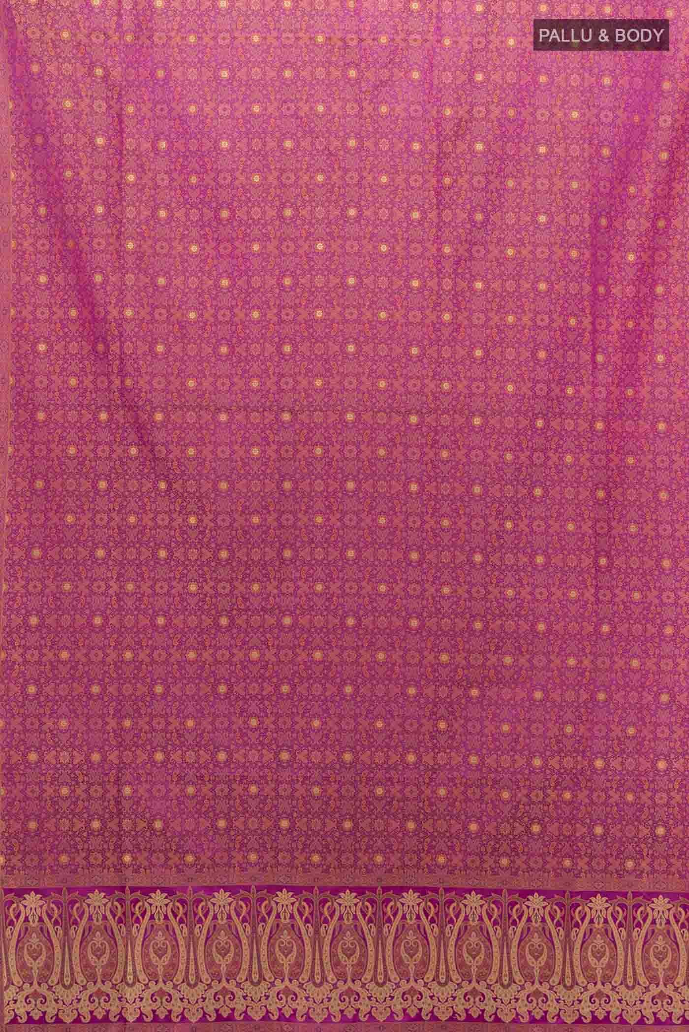 Purple Banarasi Silk Saree - Image 5
