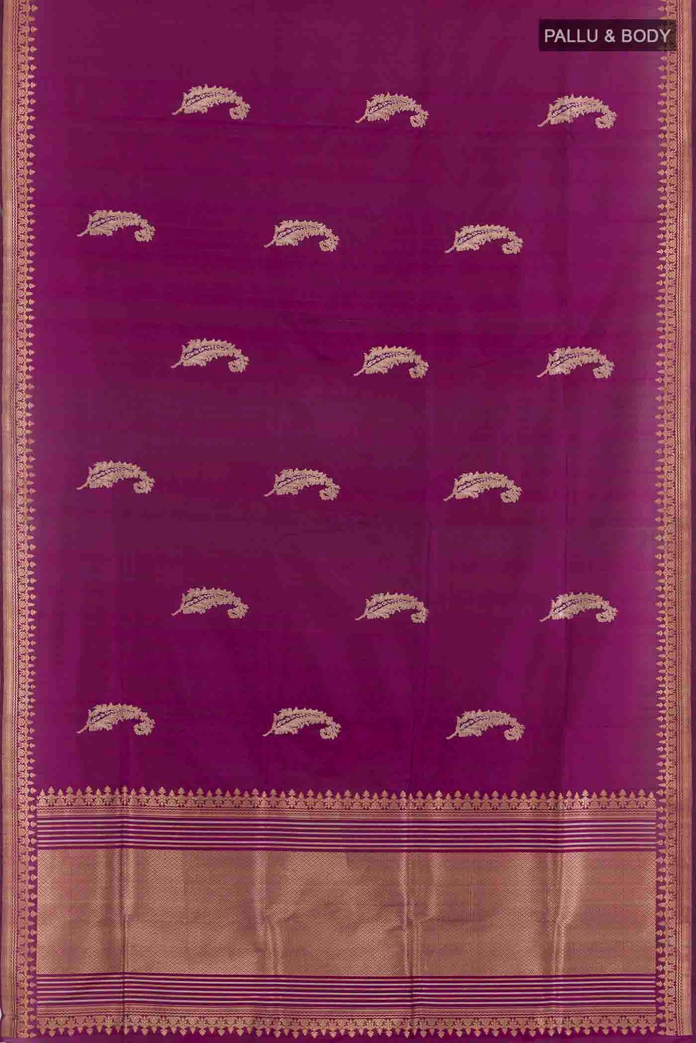 Purple Banarasi Silk Saree - Image 5