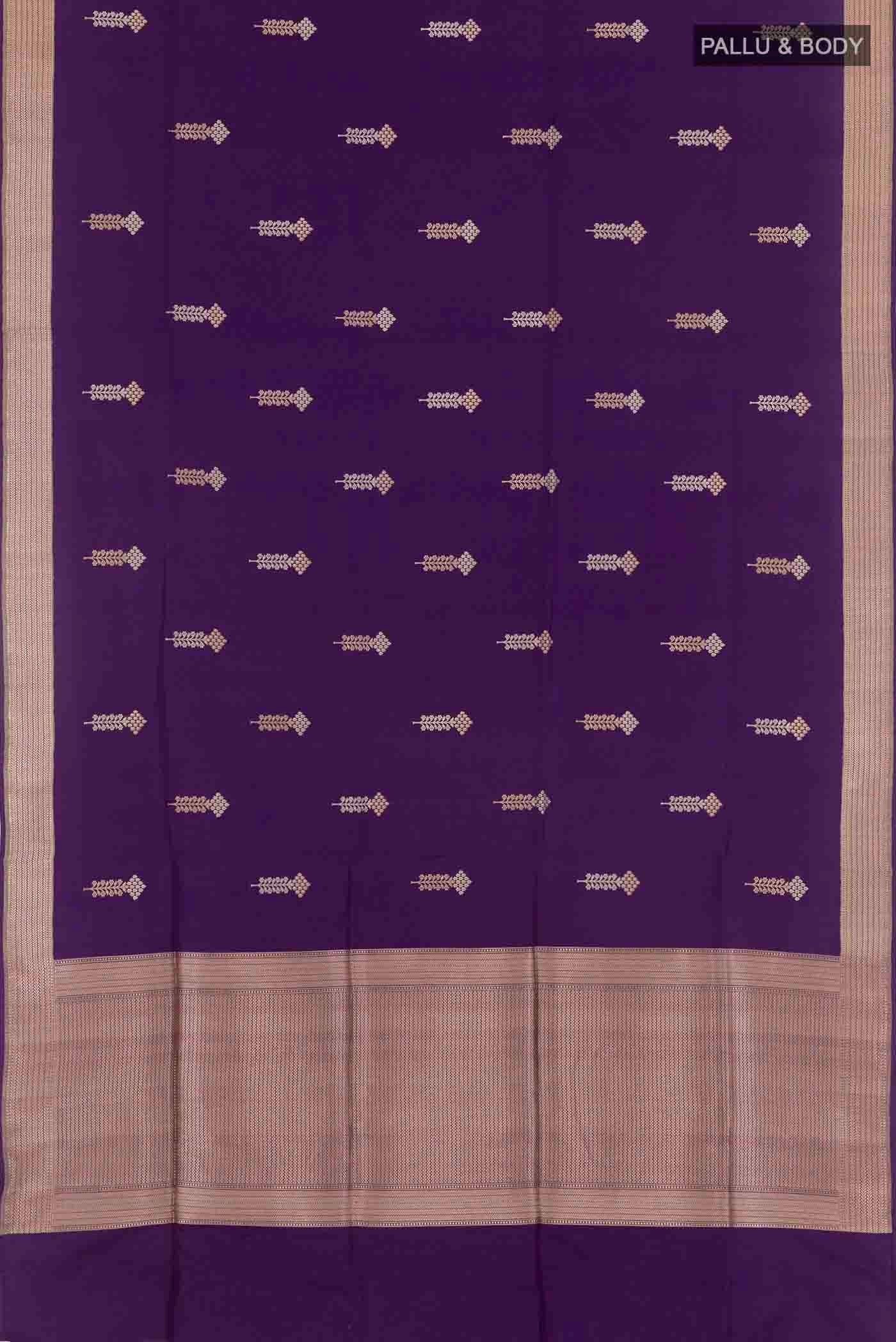Purple Banarasi Silk Saree - Image 5