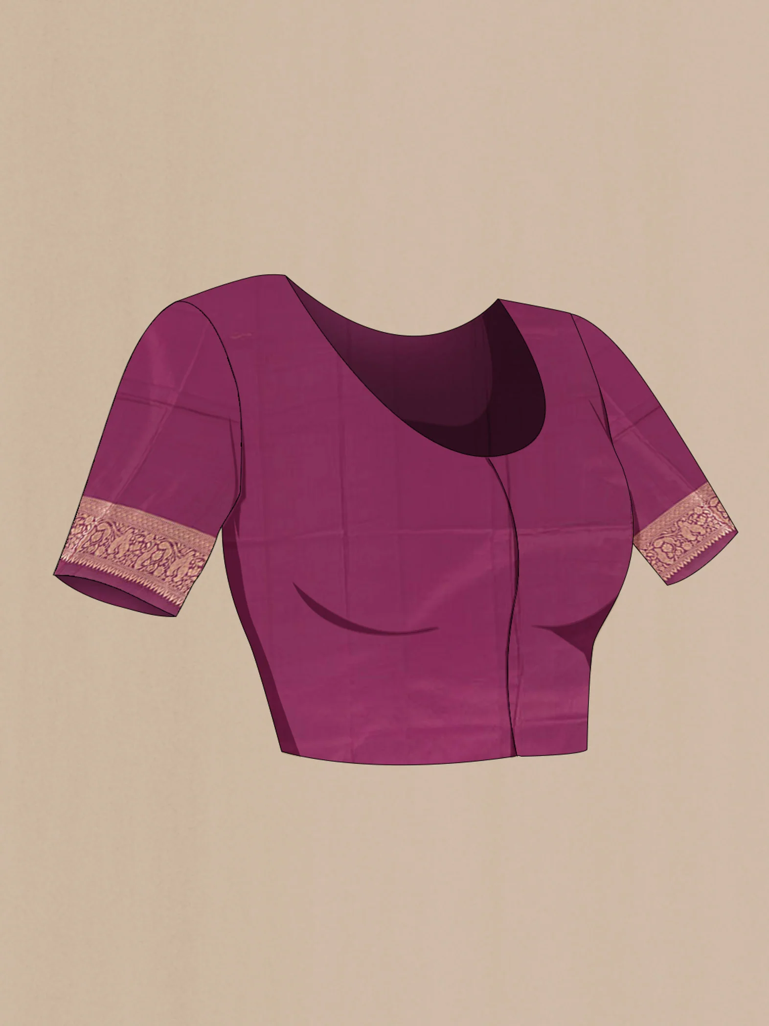 Purple Banarasi Silk Saree - Image 4