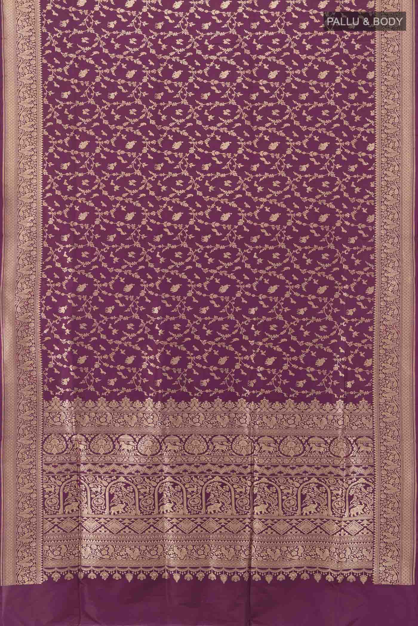 Purple Banarasi Silk Saree - Image 5