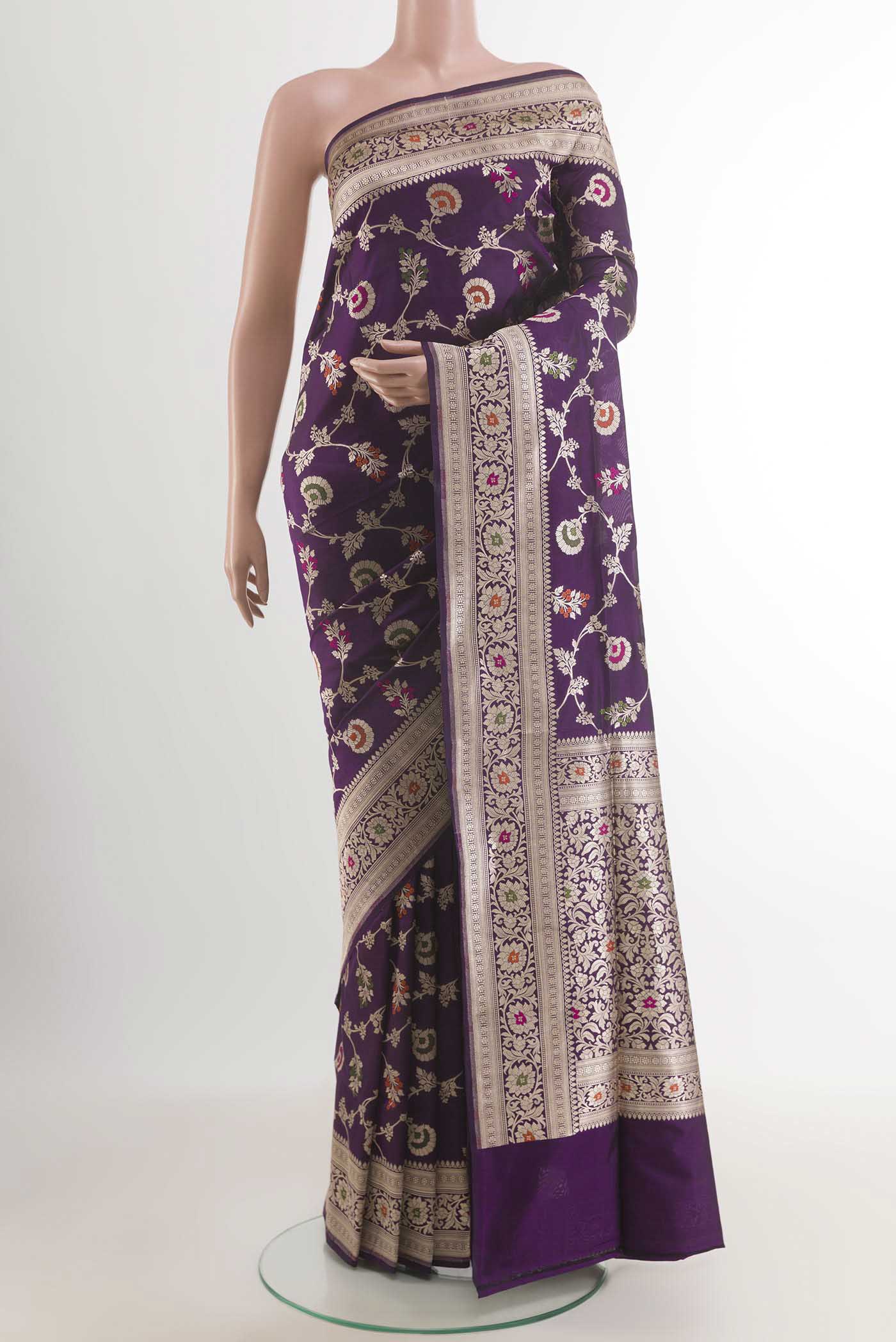 Purple Banarasi Silk Saree