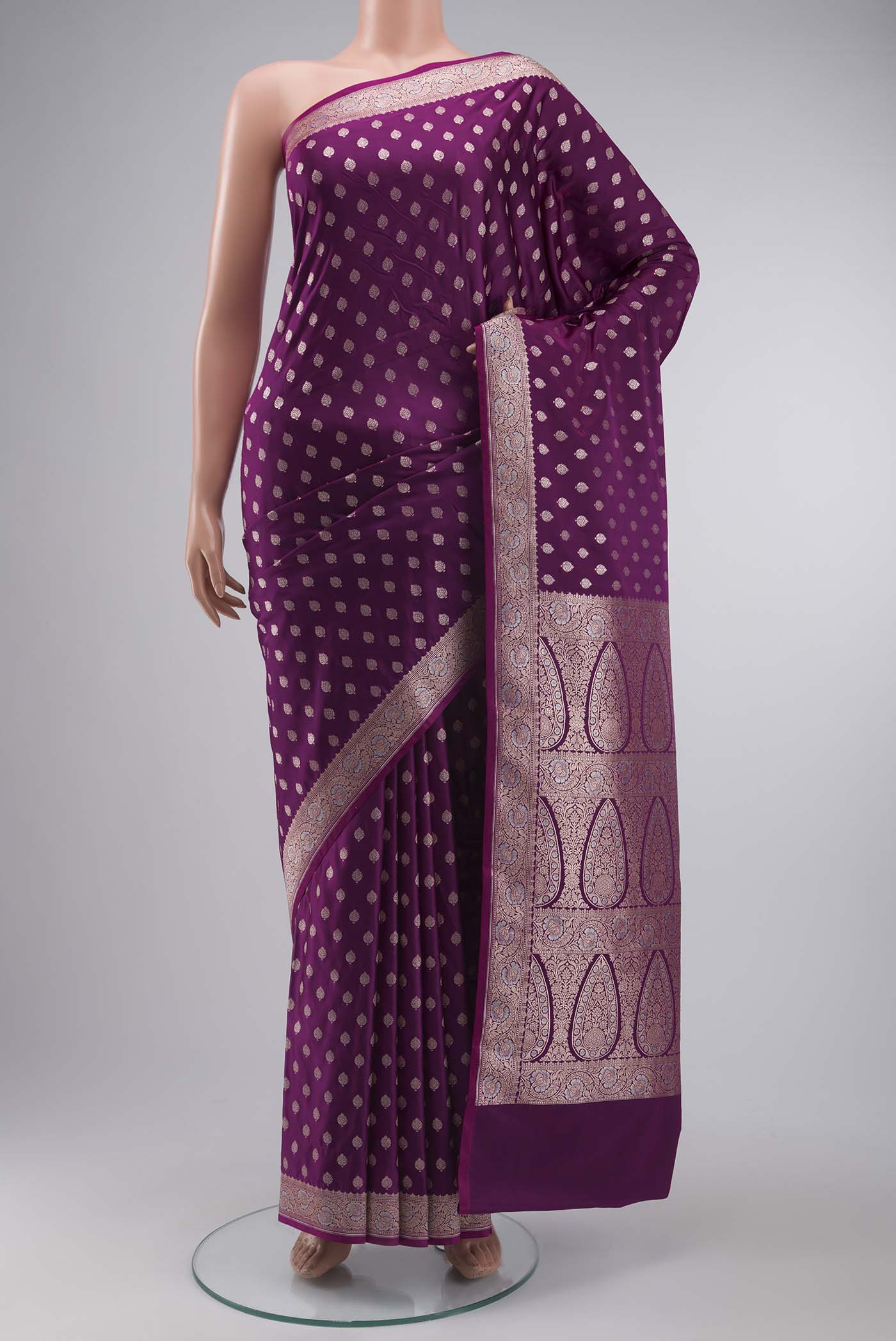 Purple Blended Banarasi Silk Saree