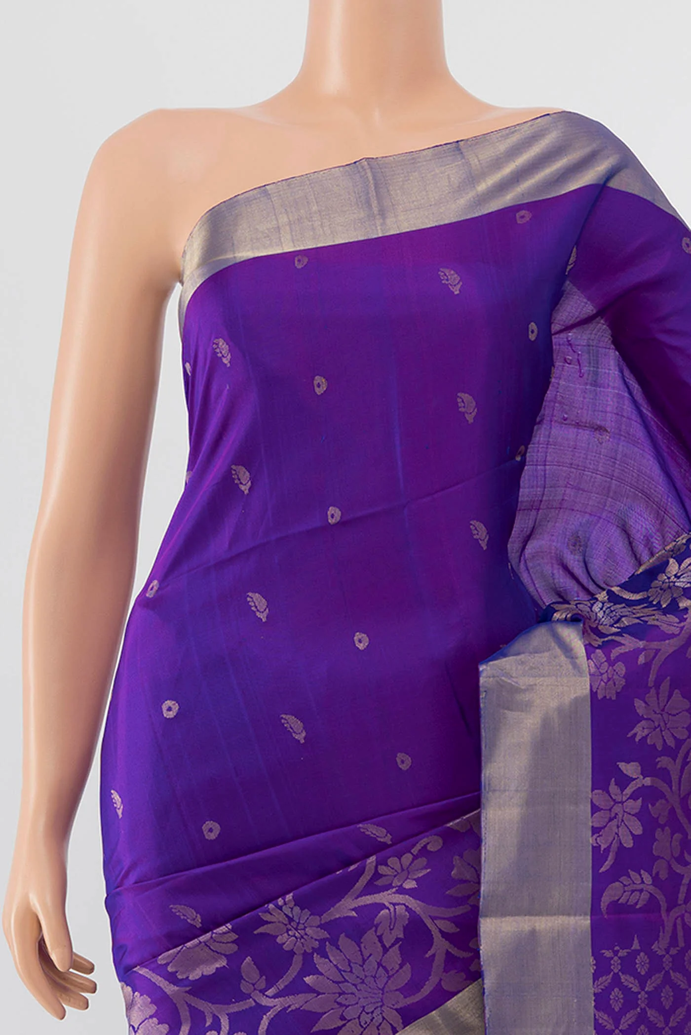 Purple Blended Soft Silk Saree - Image 2