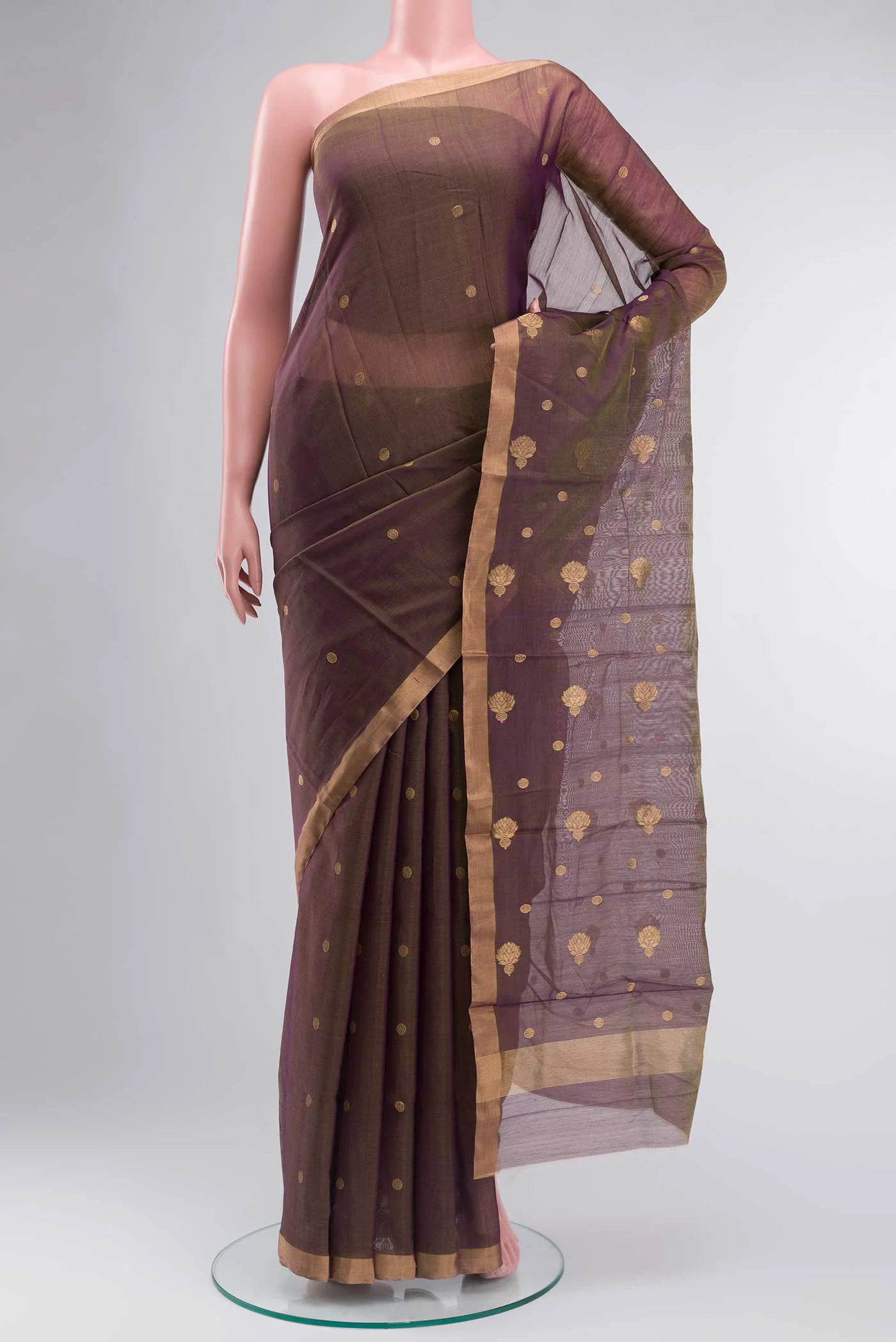 Purple Chanderi Silk Cotton Saree