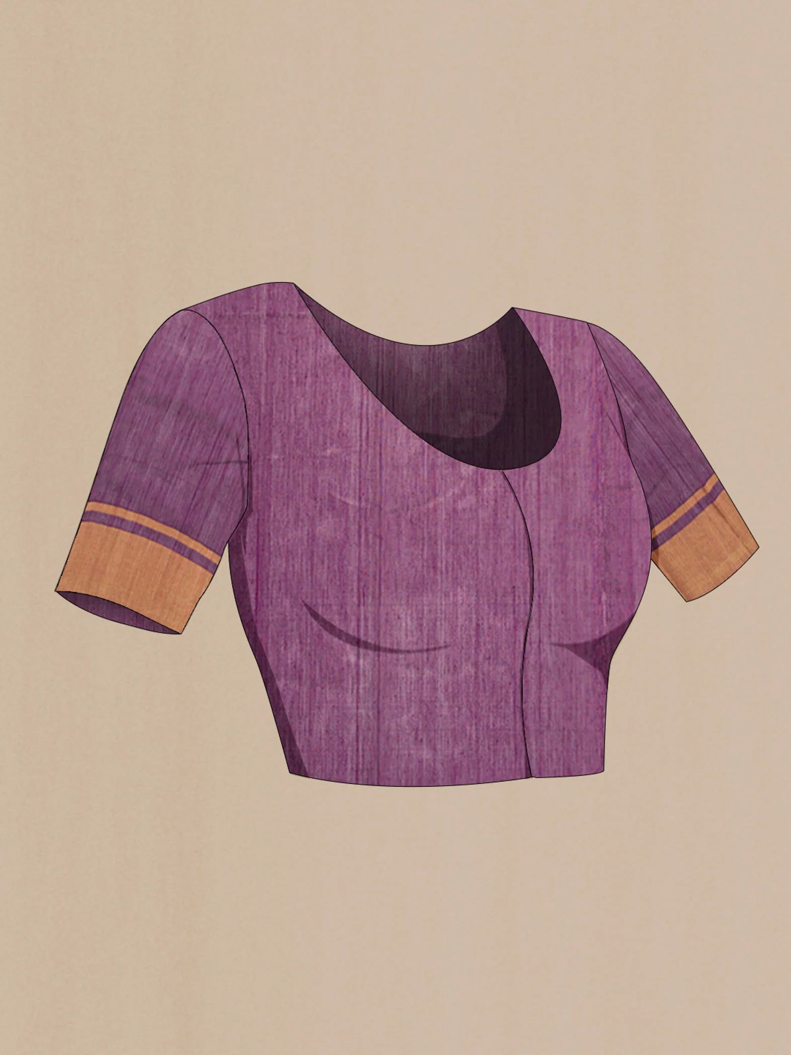 Purple Chanderi Silk Cotton Saree - Image 4