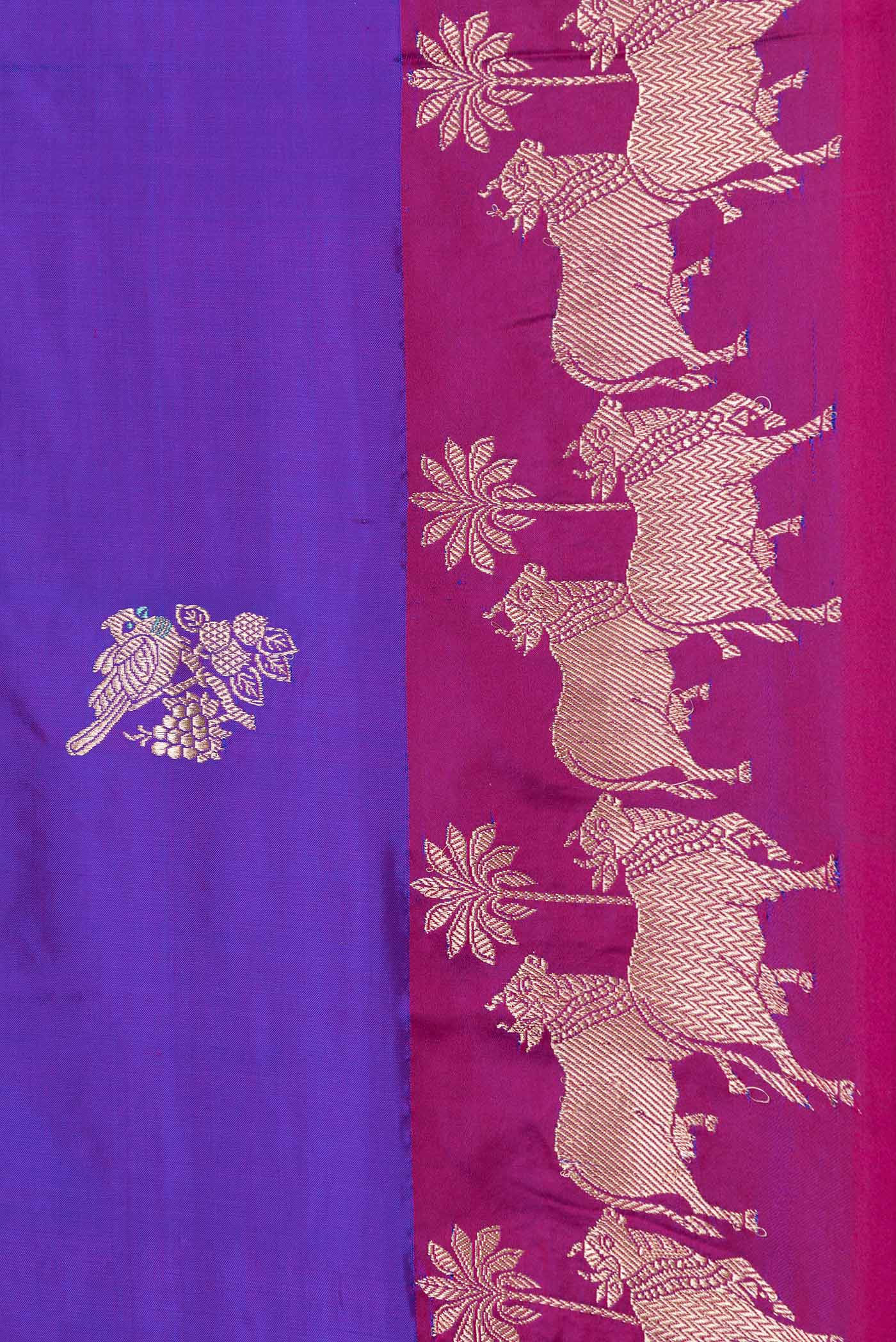 Purple Dual Tone Banarasi Saree - Image 3