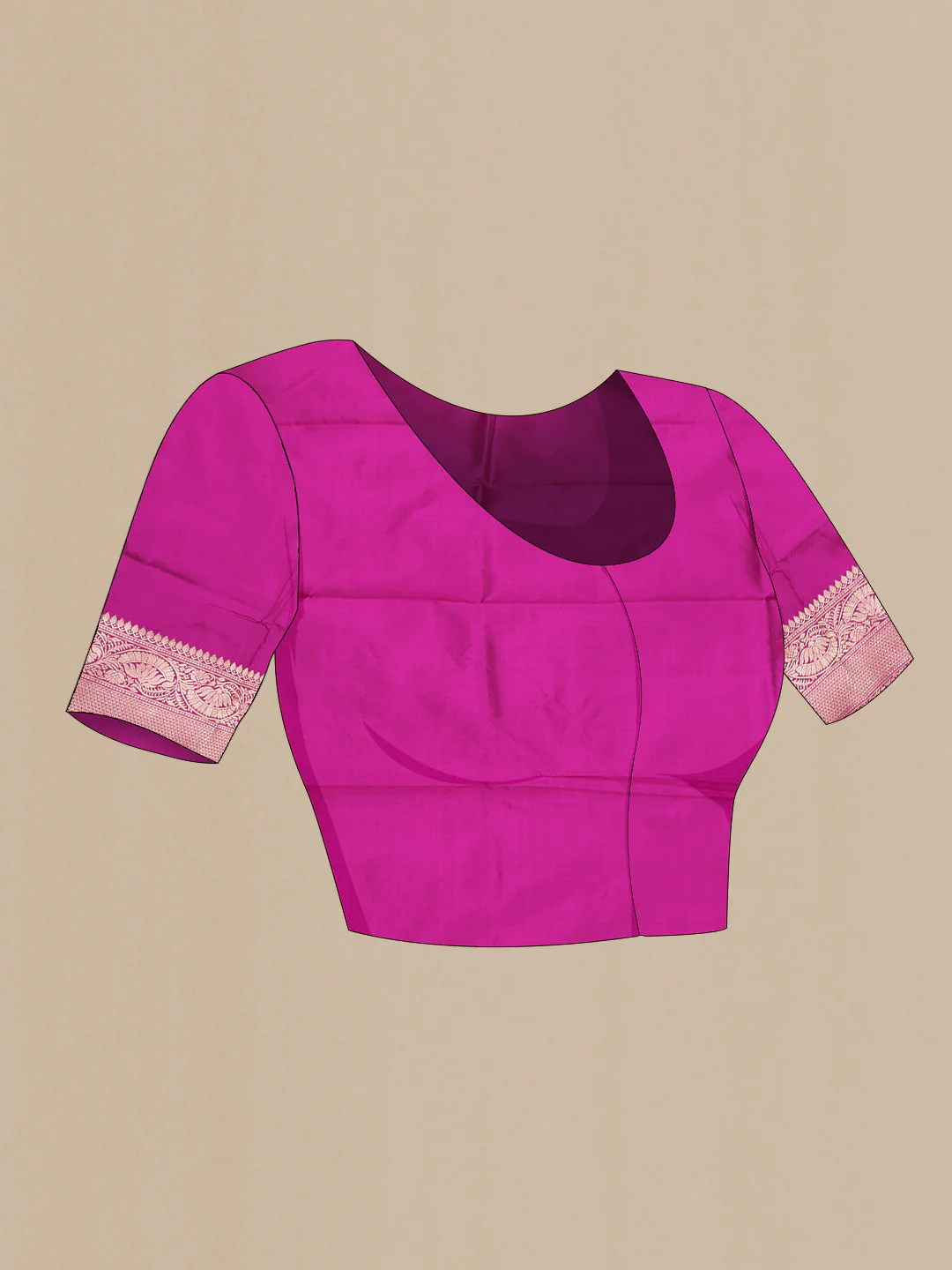 Purple Dual Tone Banarasi Silk Saree - Image 4