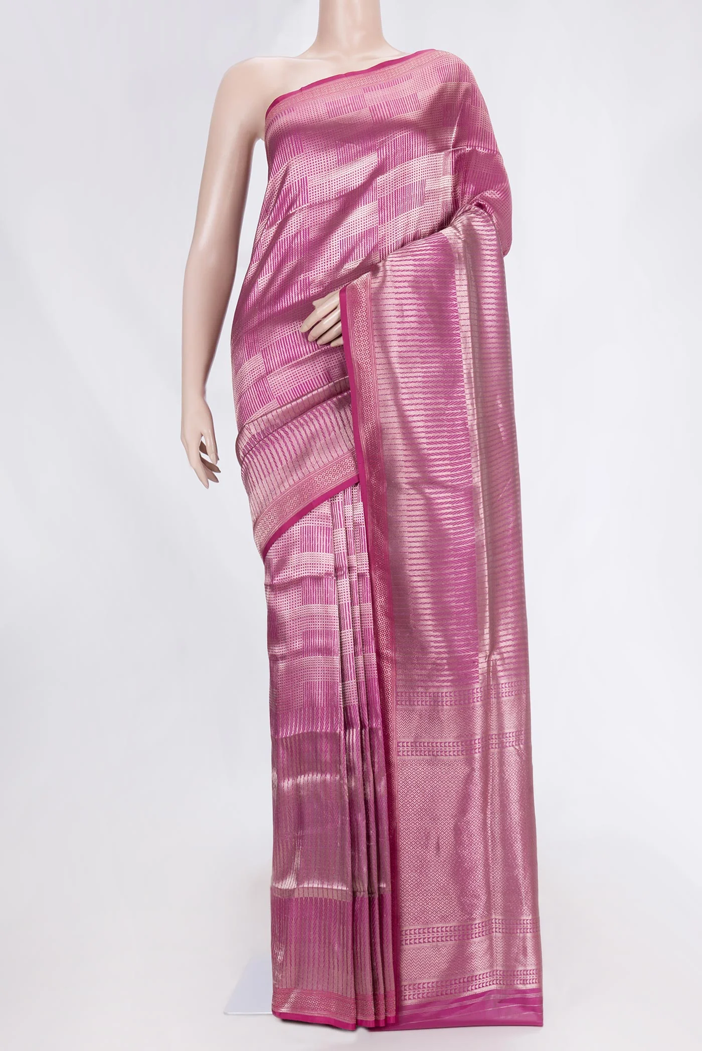 Magenta Banarasi Silk Saree