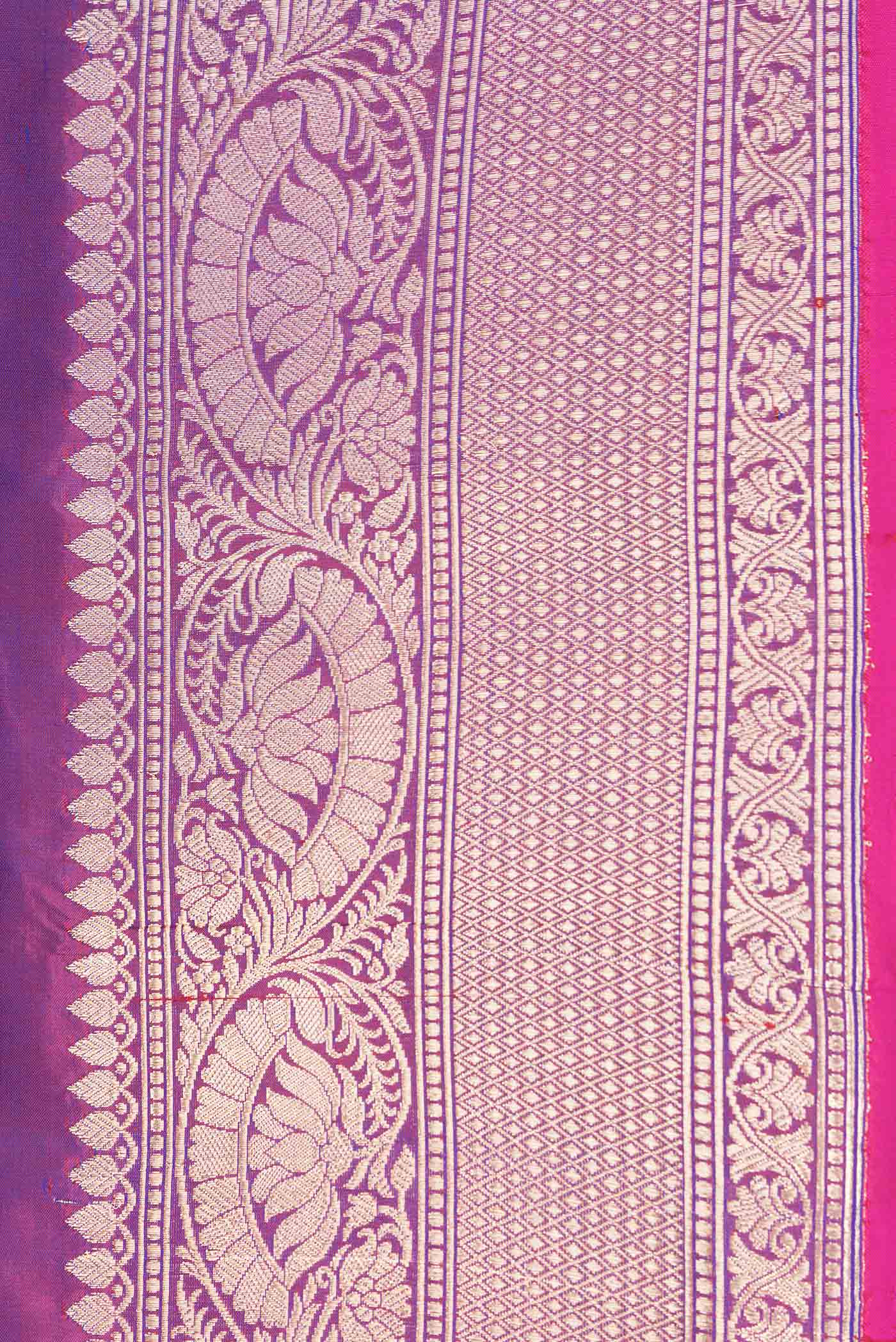 Purple Banarasi Silk Saree - Image 3