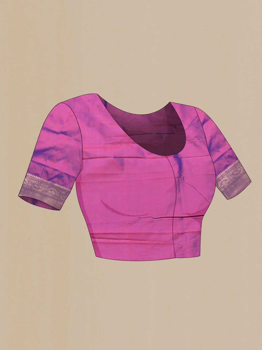 Purple Banarasi Silk Saree - Image 4