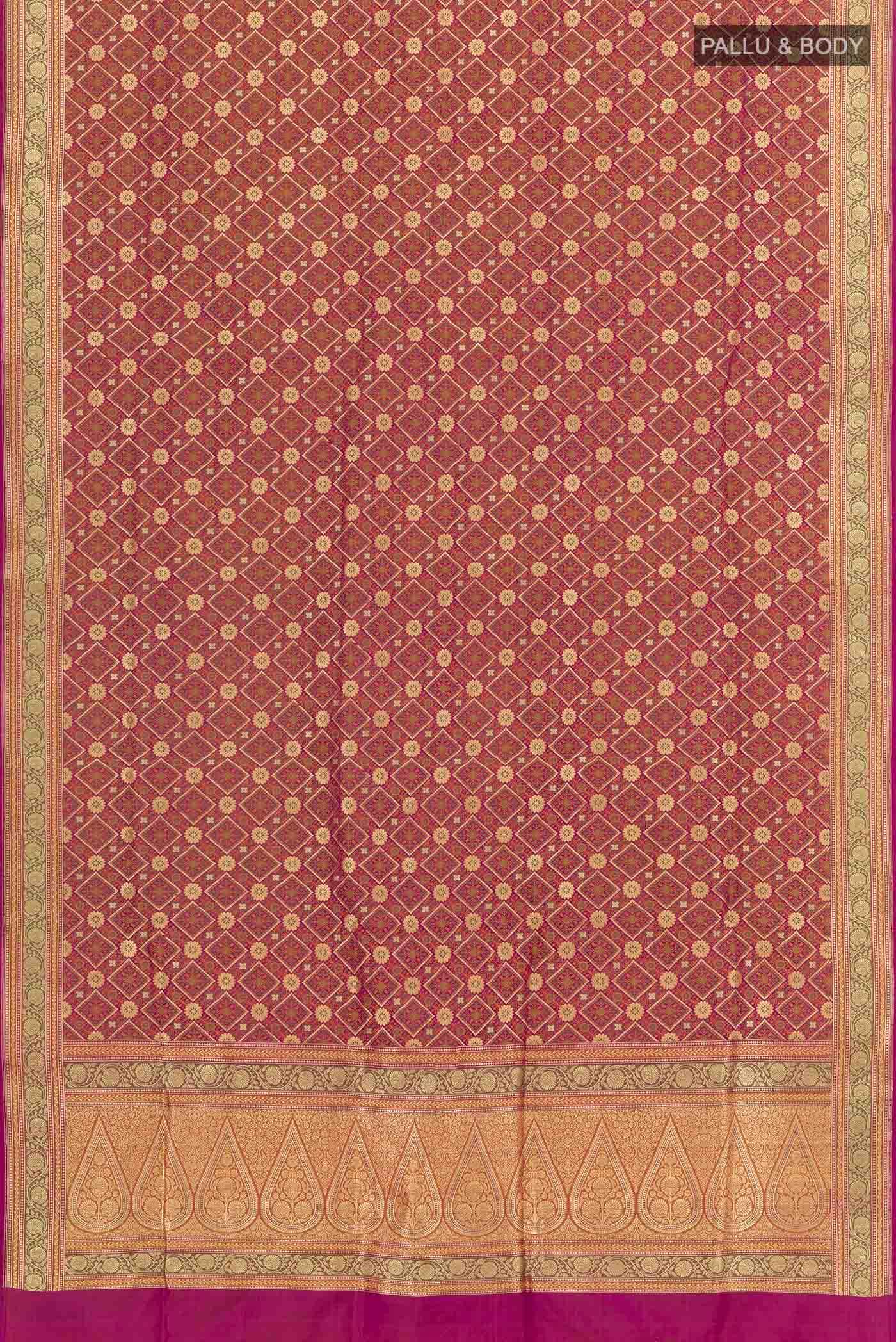 Purple Dual Tone Banarasi Silk Saree - Image 4