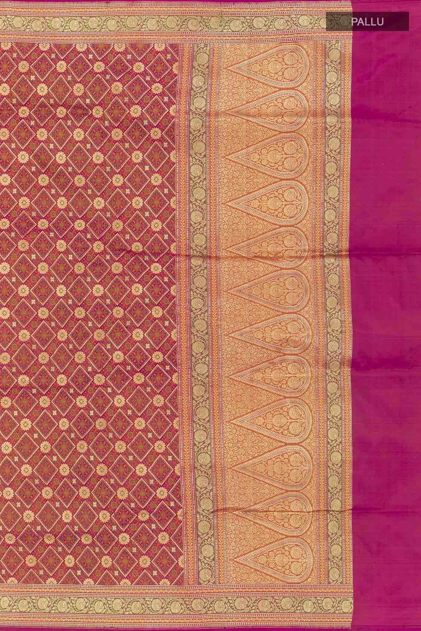 Purple Dual Tone Banarasi Silk Saree - Image 5