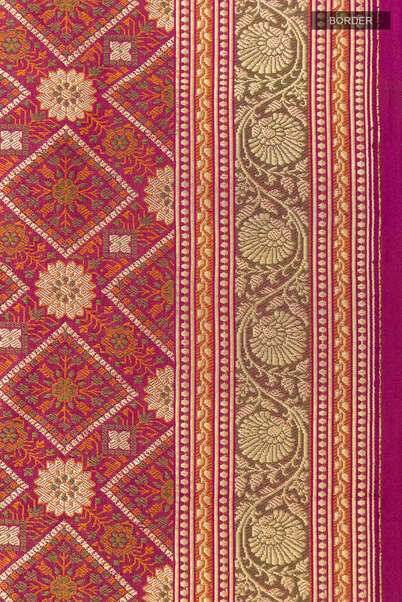 Purple Dual Tone Banarasi Silk Saree - Image 6