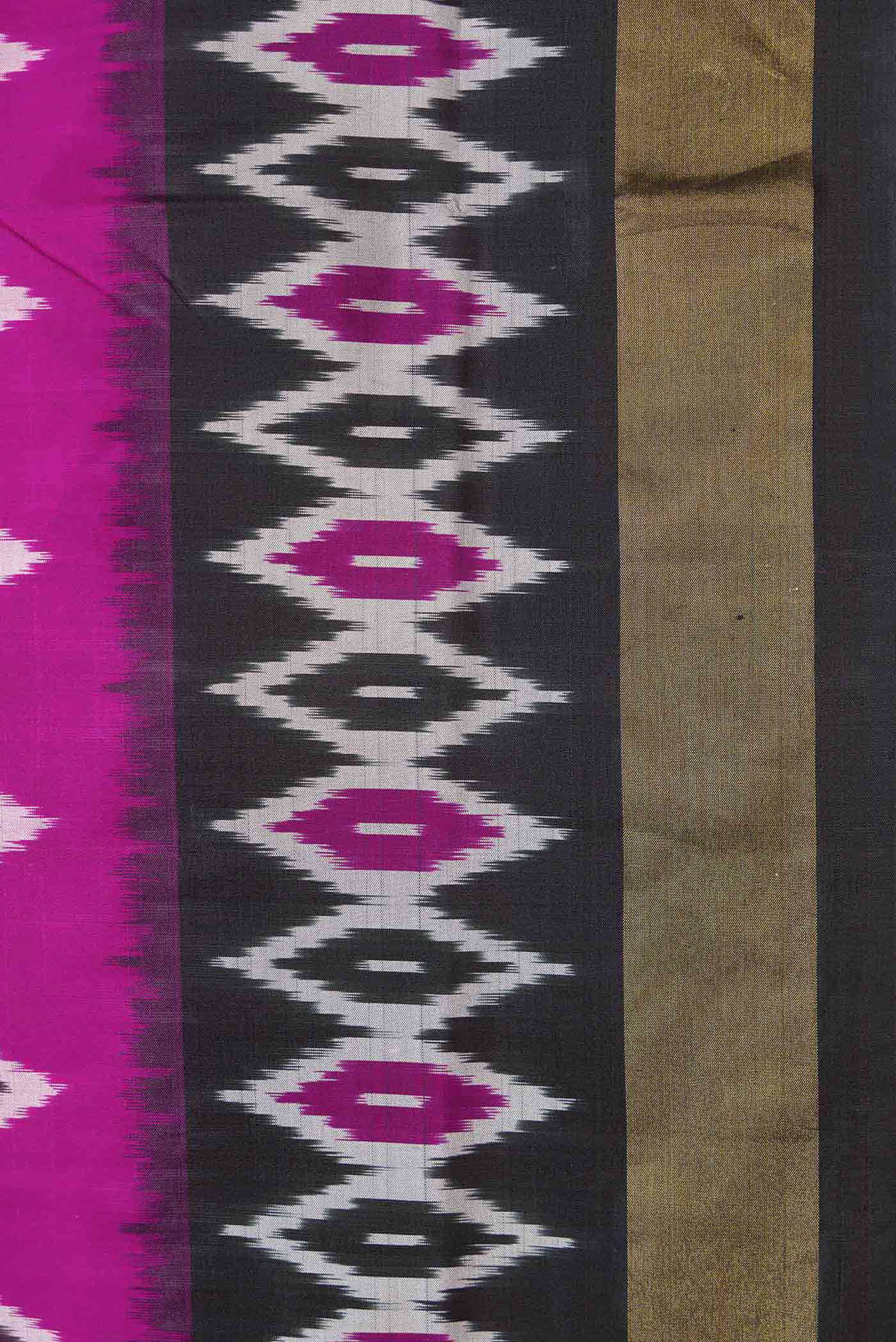 Purple Dual Tone Double Ikat Saree - Image 3