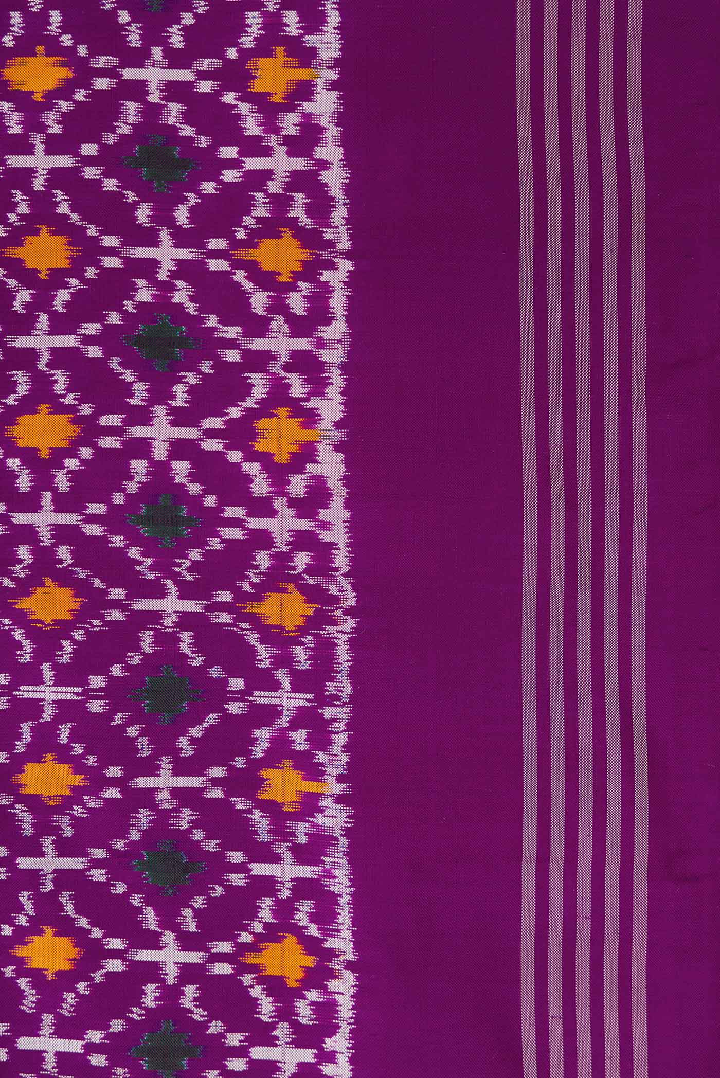 Purple Pochampally Silk Saree - Image 3