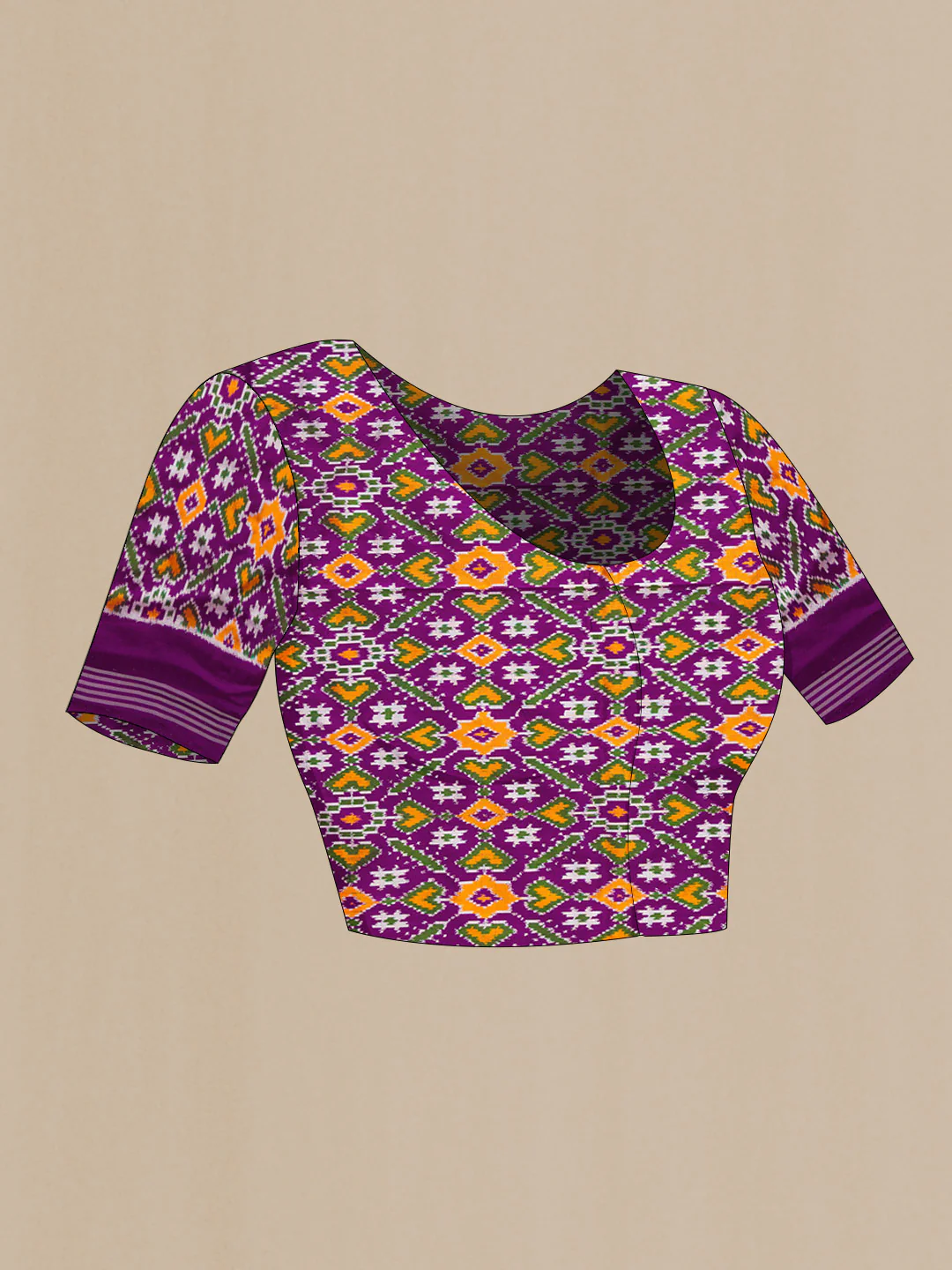Purple Pochampally Silk Saree - Image 5