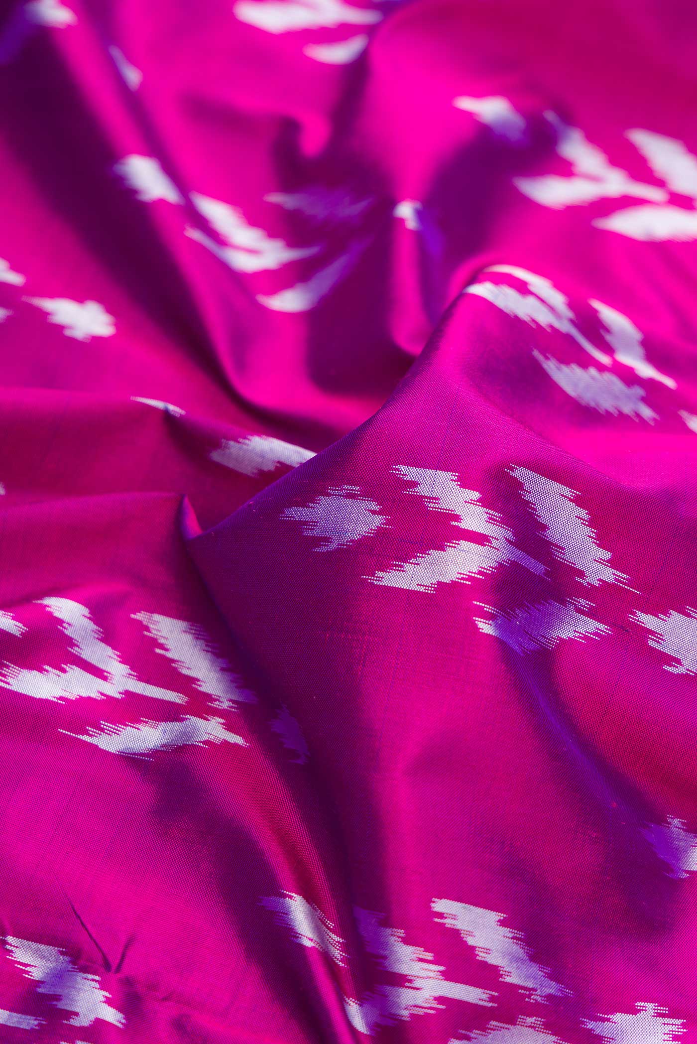 Purple Dual Tone Double Ikat Saree - Image 2