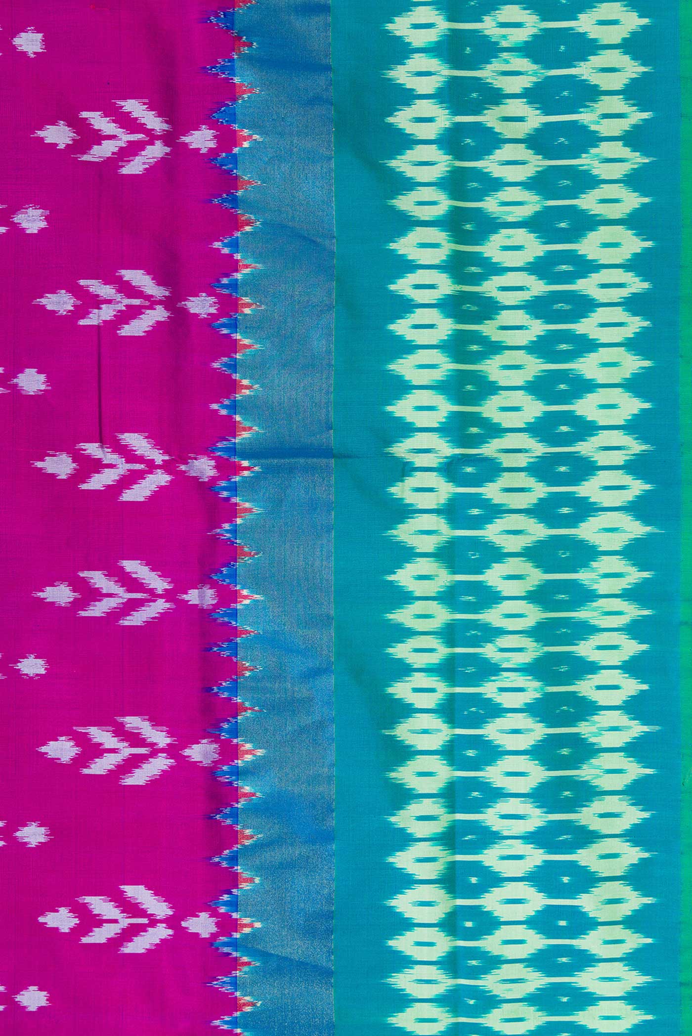 Purple Dual Tone Double Ikat Saree - Image 3