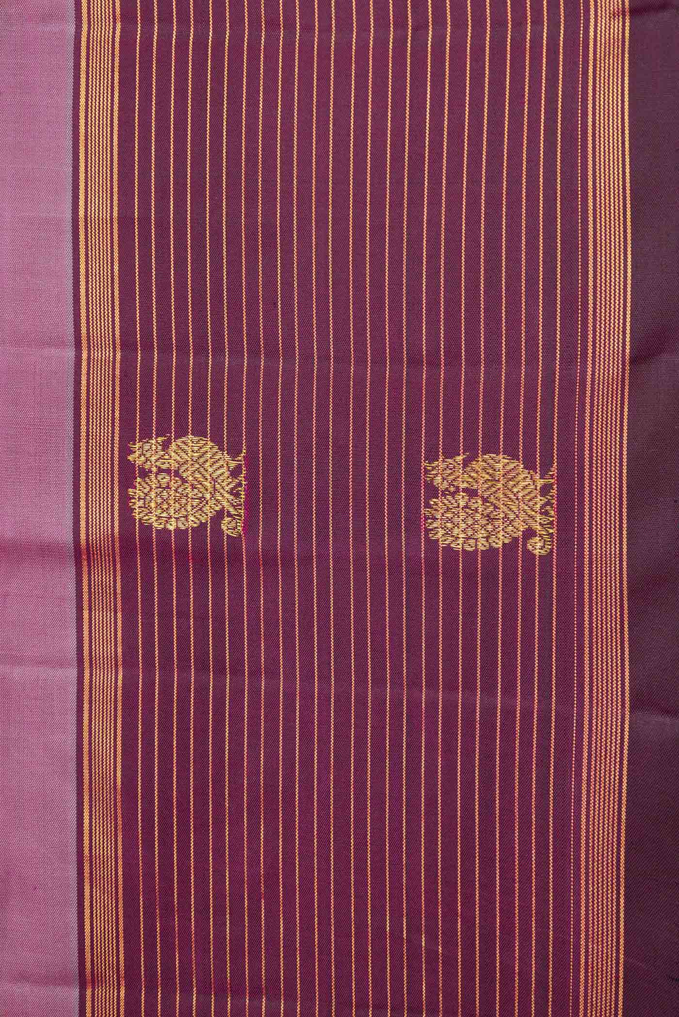 Purple Dual Tone Kanchipuram Saree - Image 3