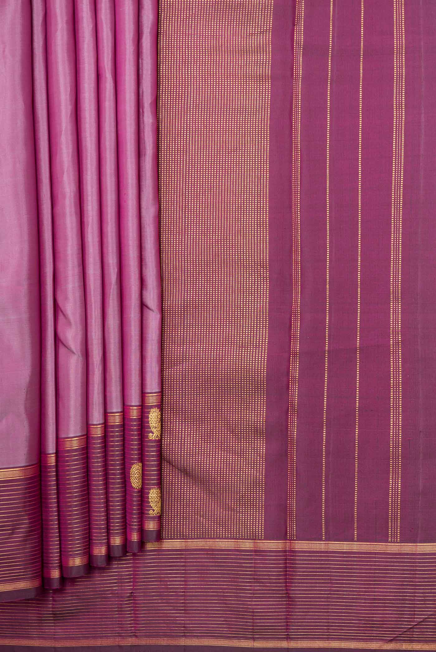 Purple Dual Tone Kanchipuram Saree - Image 4