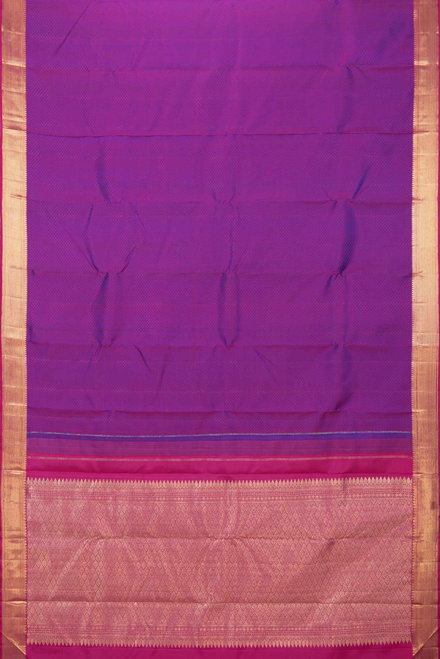 Purple Dual Tone Kanjivaram Saree - Image 6